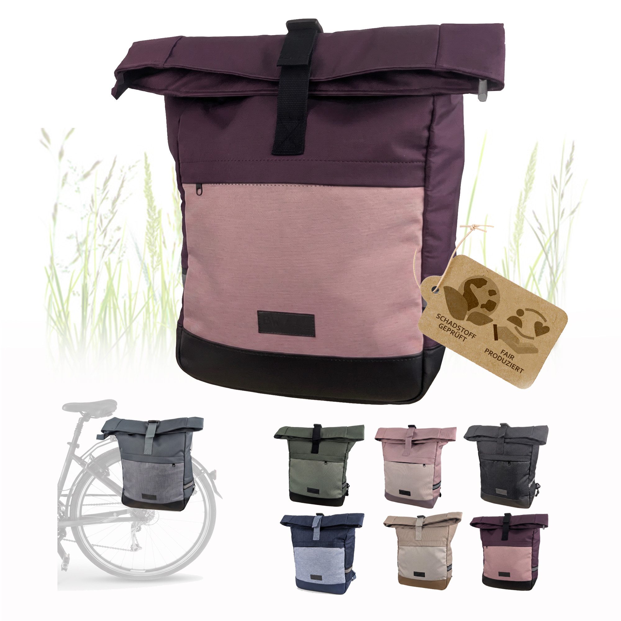 BambiniWelt by Rafael K. Fahrradtasche Fahrradtasche Gepäckträgertasche 2in1 Rucksack 20L M2, Gepäckträgertasche und Rucksack