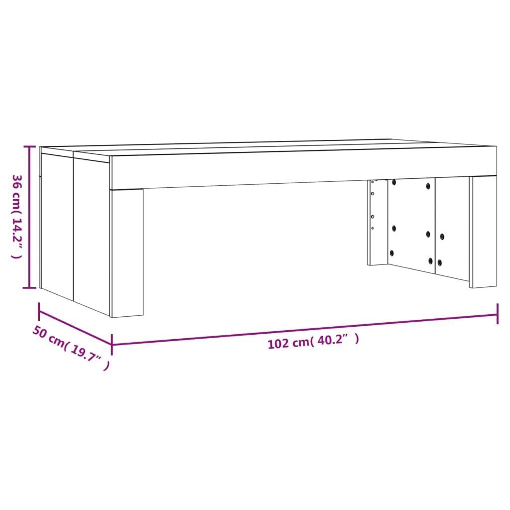 (1-St) Eiche Sonoma-Eiche | cm 102x50x36 Sonoma Couchtisch Holzwerkstoff Eiche Sonoma Couchtisch vidaXL