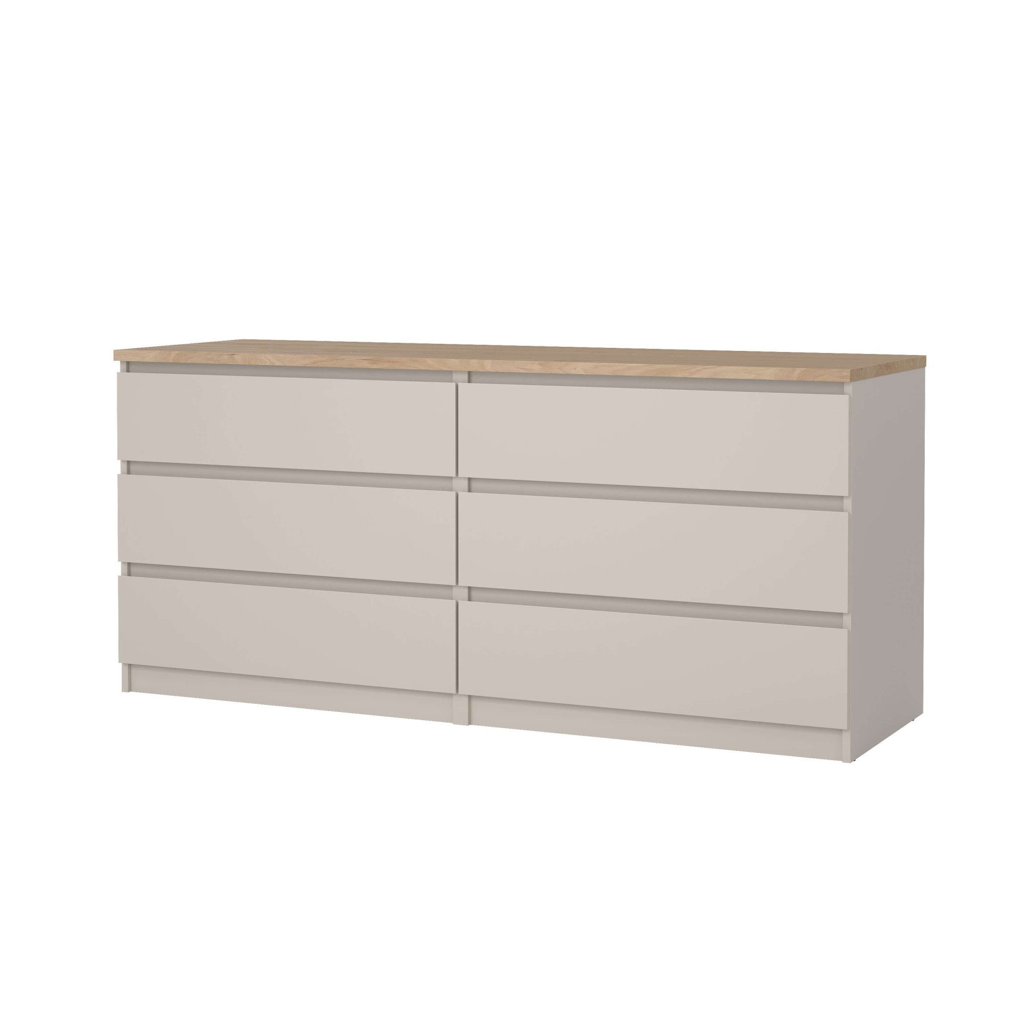 Home affaire Kommode Naia, 6 Schubladen im skandinavischen Design, Breite 158 cm, Viel Stauraum mit griffloser Front, in mehreren Farben