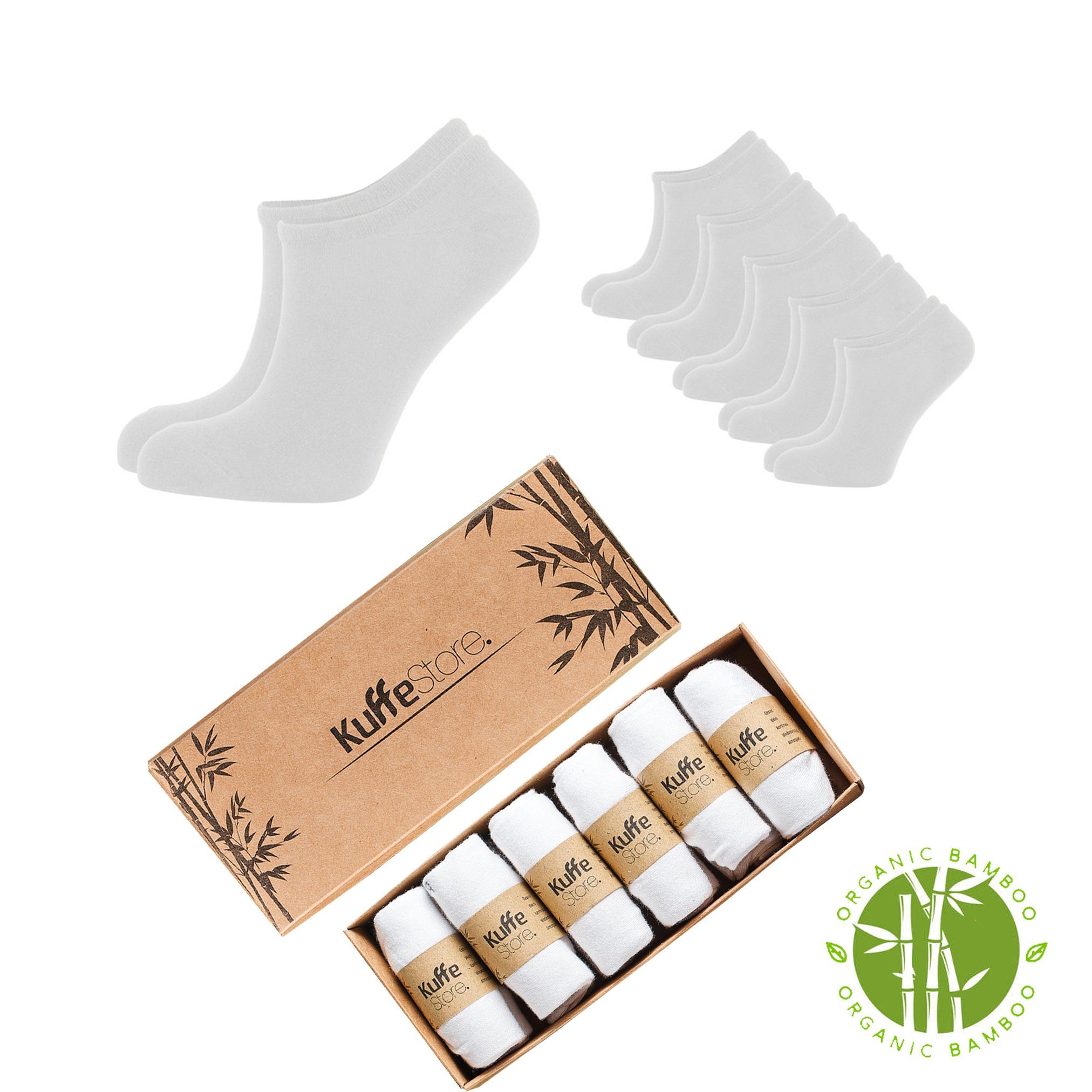 Kuffe Sportsocken Bambussocken -6 Paar, (Box, 6er-Pack) Atmungsaktiv Und Antibakteriell Weiß