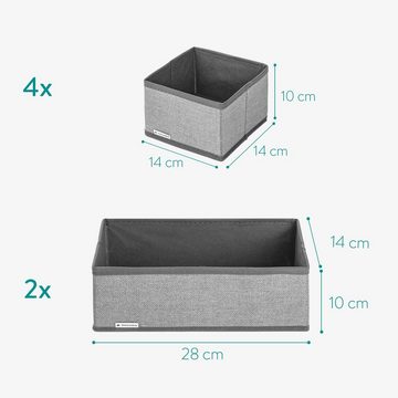 Navaris Aufbewahrungsbox Stoffboxen-Organizer - 6 Stück in verschiedenen Größen (6 St)