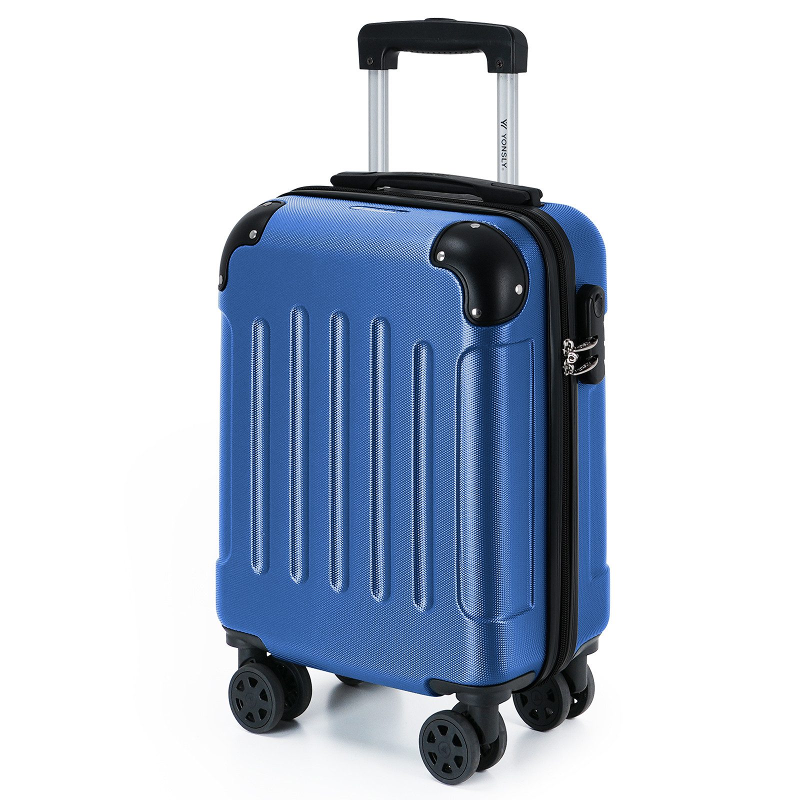 YONSLY Hartschalen-Trolley Hartschalen-Reisekoffer Trolley Rollkoffer in S/M/L/XL Größen, 4 Rollen, mit 360°-Lenkrollen, Zahlenschloss und mehrstufigem Teleskopgriff