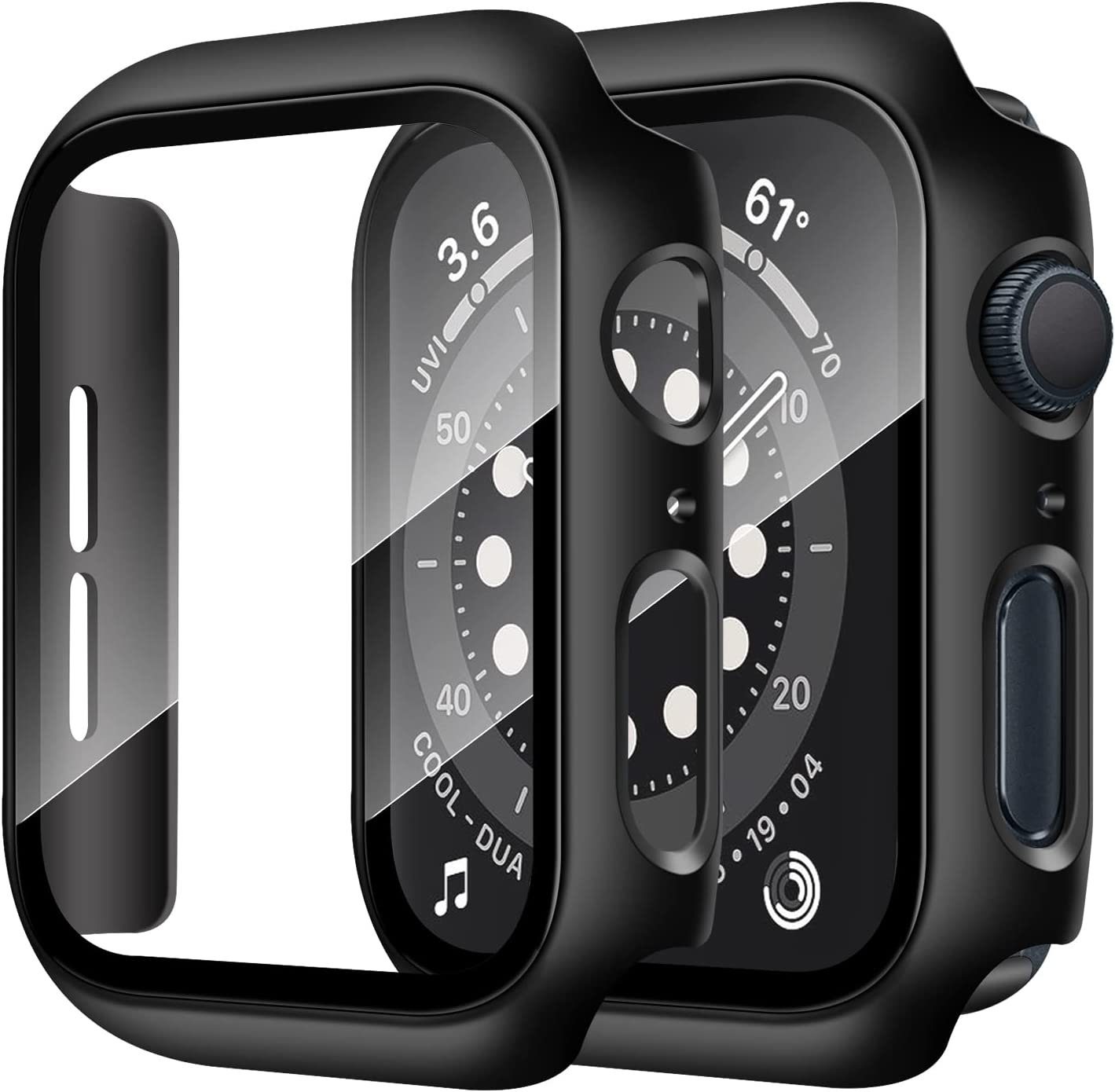 MSM Smartwatch-Hülle Hülle für Apple Watch Series 8 Case 41mm 45mm Display Schutzglas 9H
