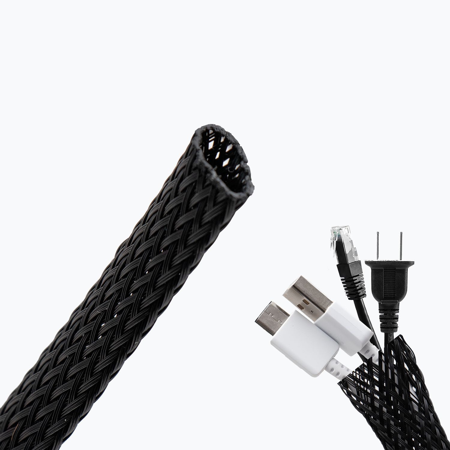 Intirilife Kabelkanal (1-St), Kabelschlauch selbstschließend gewebt - 8 - 24 mm - Länge 3 Meter