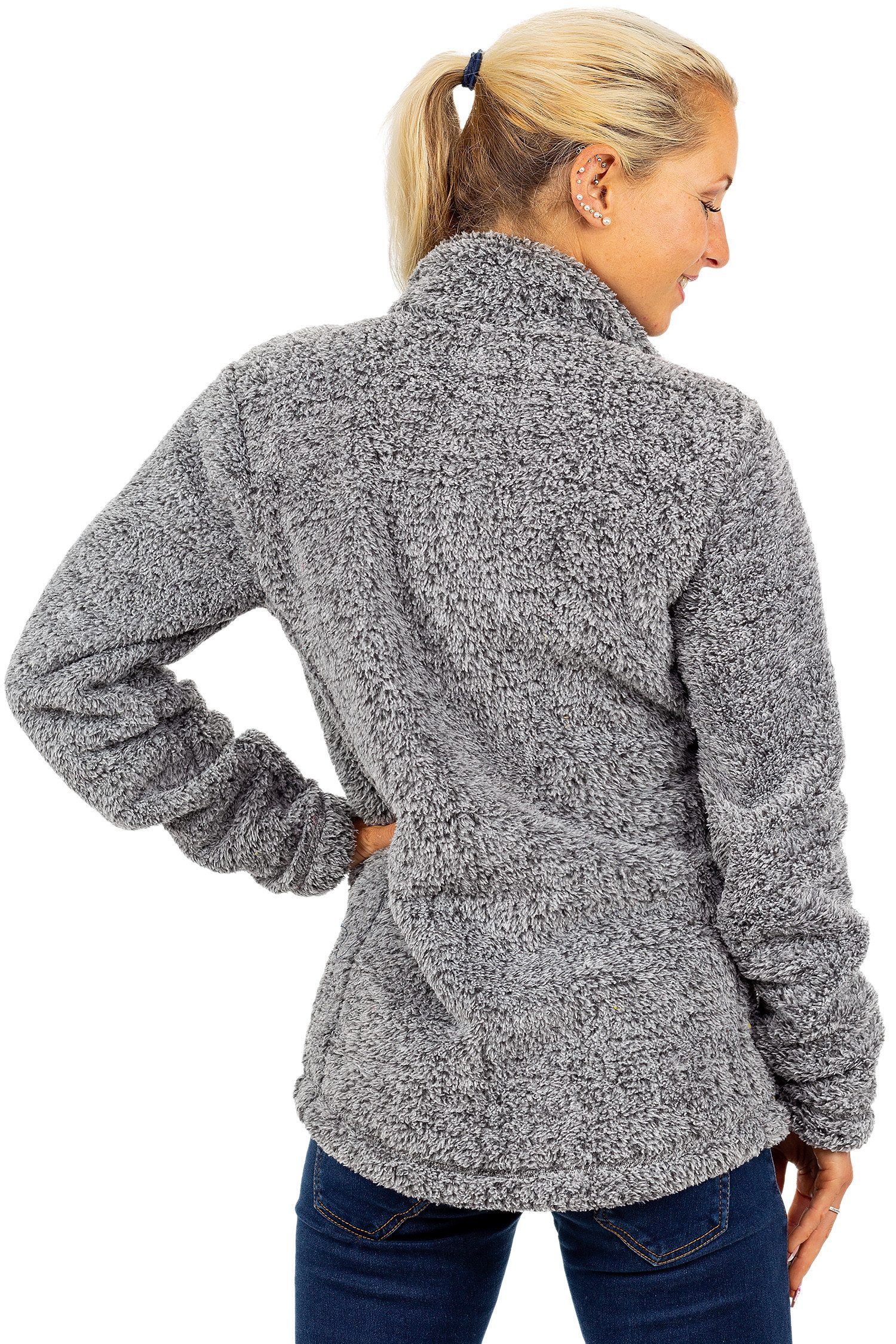 Reichstadt Fleecejacke Damen Fleecejacke 22RSW002 Extravagante Reißverschluss-Anhänger