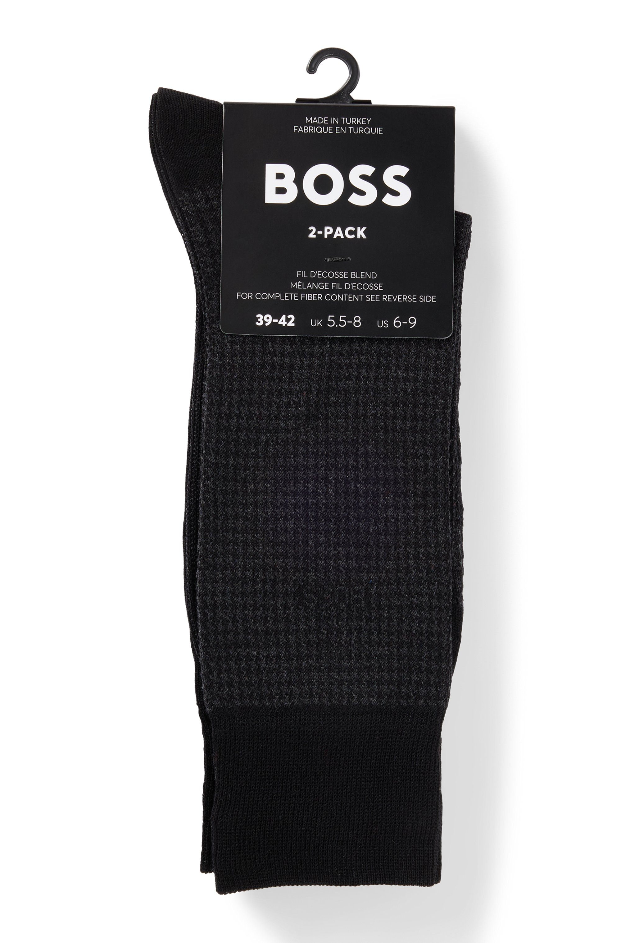 BOSS Socken 2P Houndstooth MC (Packung, 2-Paar, 2er Pack) mit eingesticktem Markenlogo