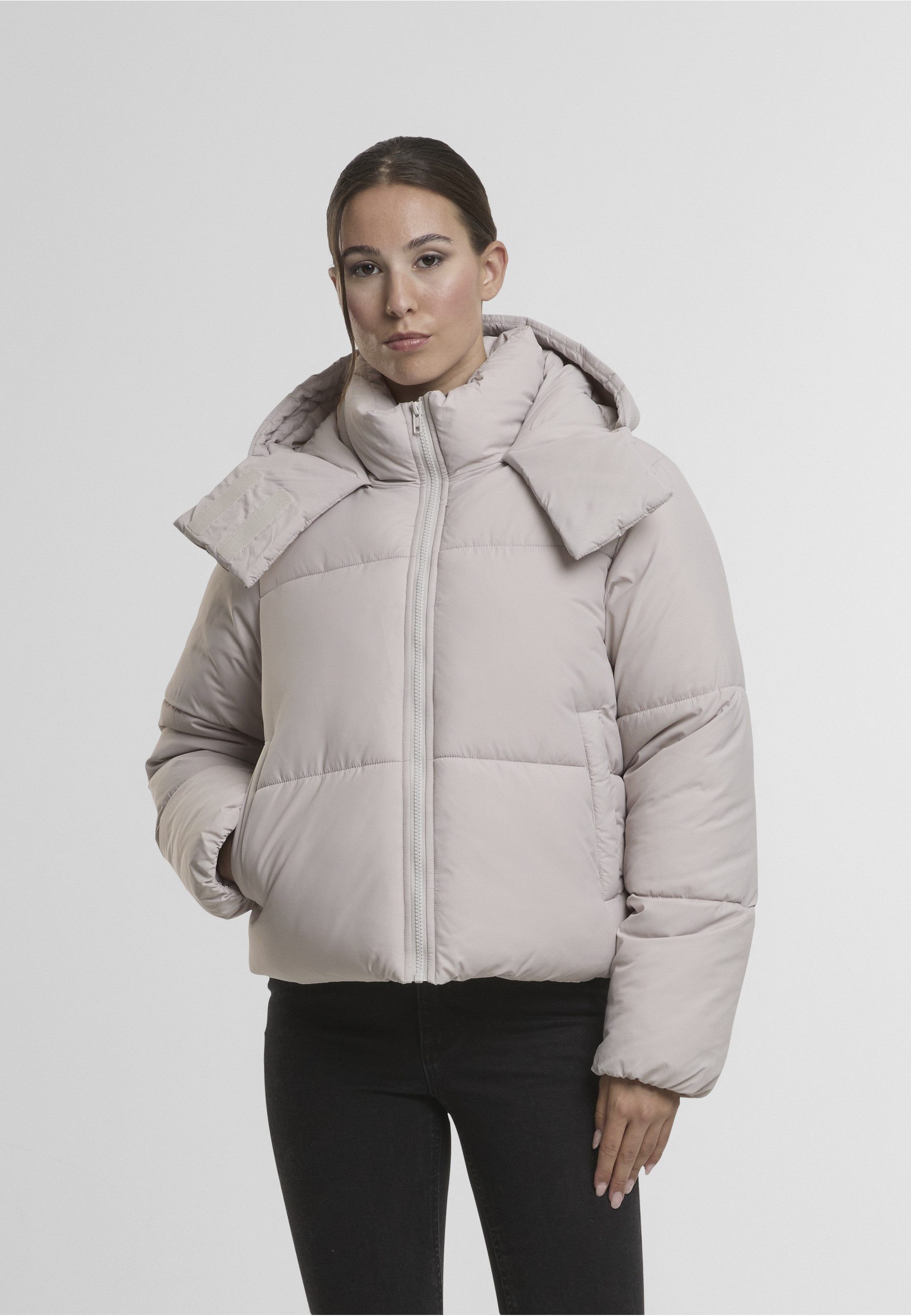 URBAN CLASSICS Winterjacke Urban Classics Ladies Hooded Collar Puffer Jacket (1-St)