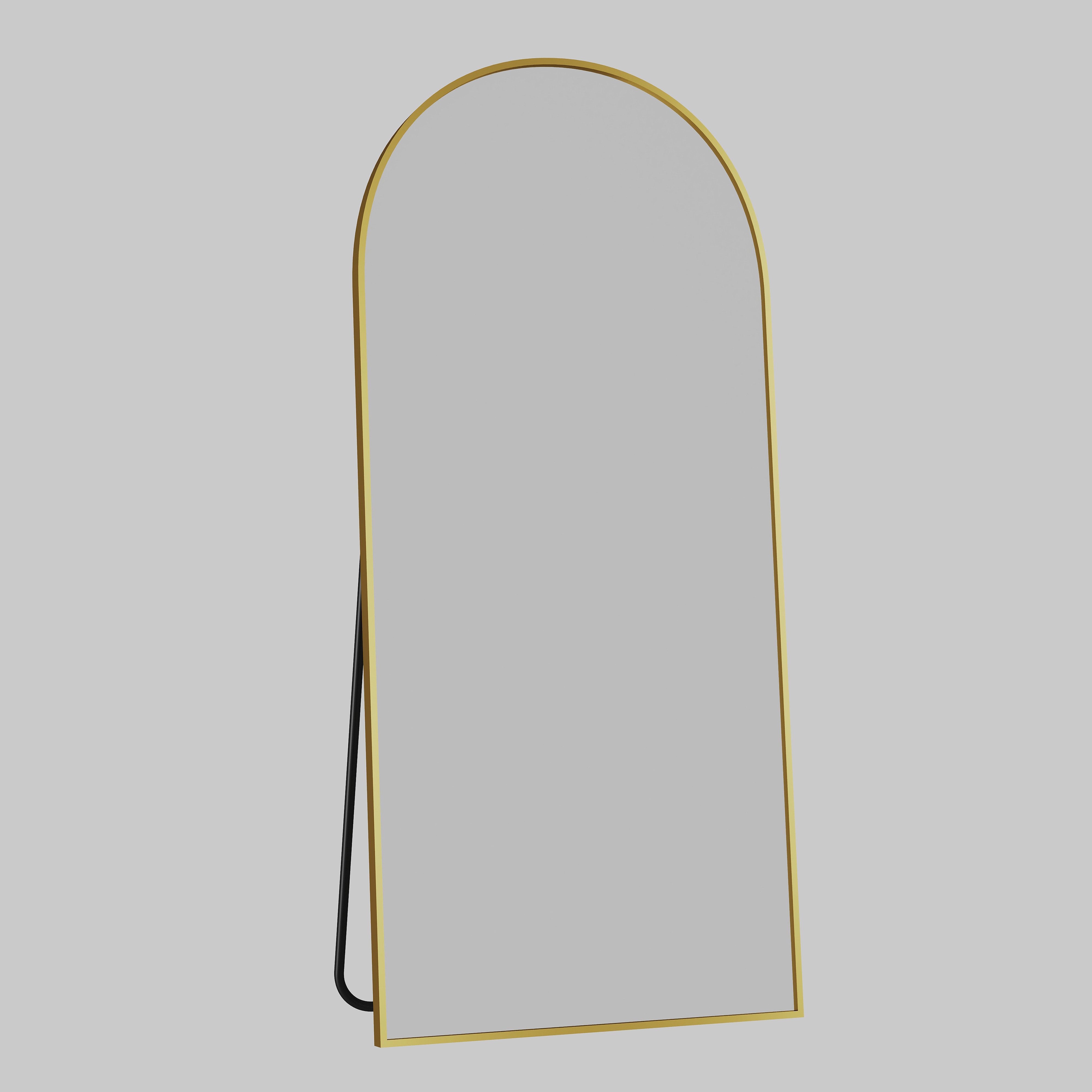 ANTOK Ganzkörperspiegel Bogenform, freistehend mit Ständer oder wandmontierbar (1-St), 179x65cm, für Schlafzimmer & Wohnzimmer