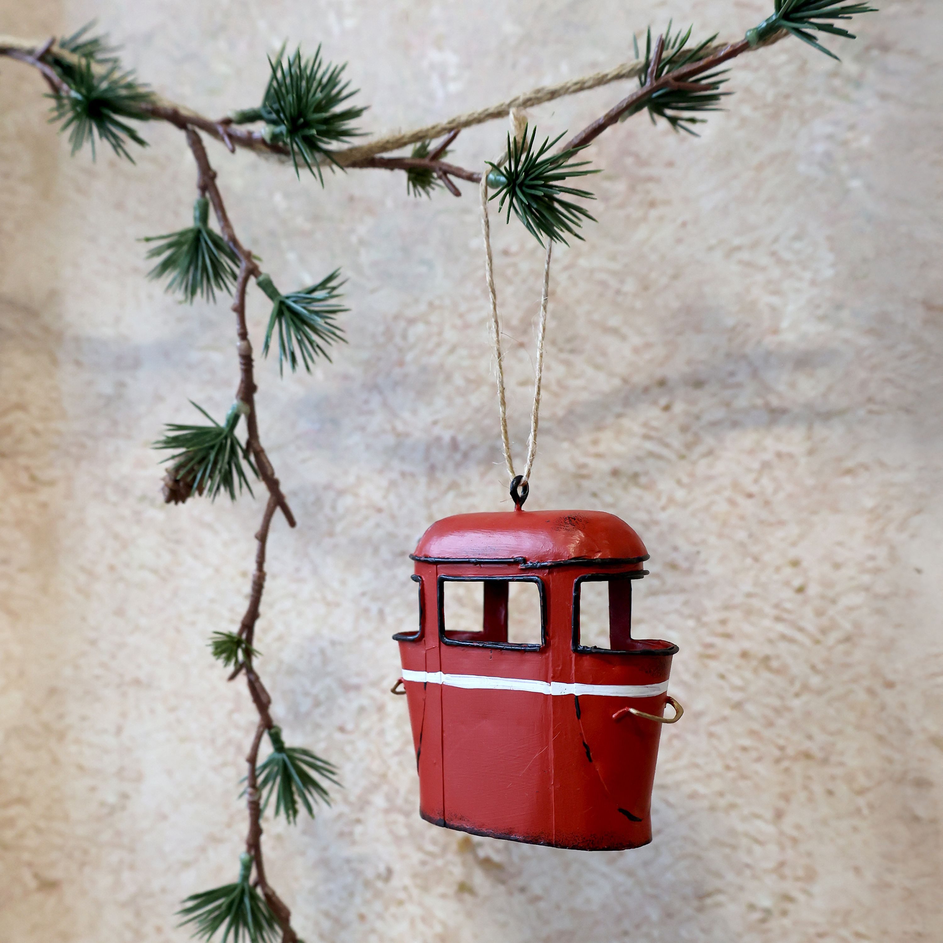 Chic Antique Christbaumschmuck Chic Antique - Weihnachtsschmuck Christbaumkugel Vintage Skilift Rot