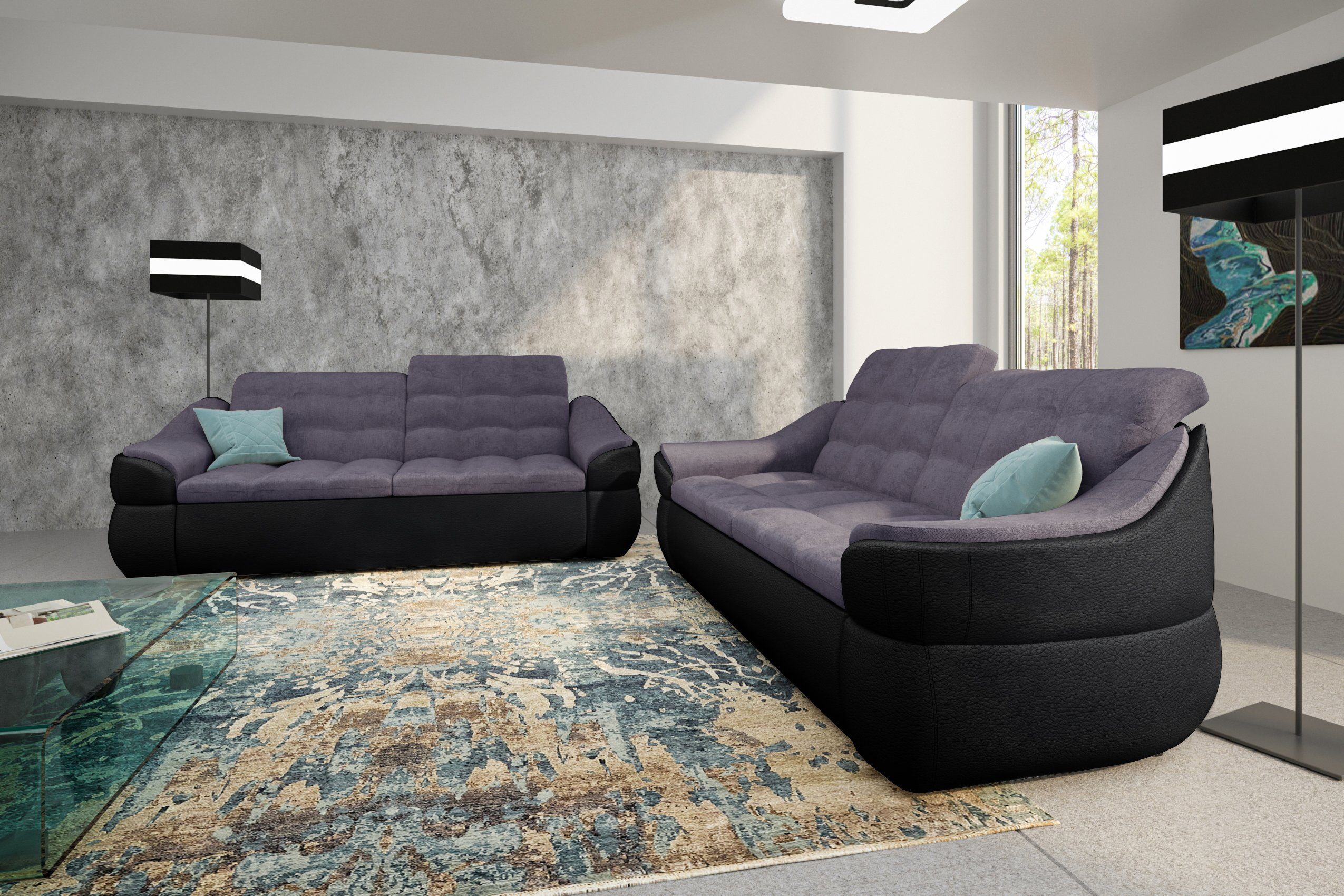 Stylefy Polstergarnitur Alisa, Design, in Sofa, made Europa (2-tlg), bestehend aus Modern 2x2-Sitzer (Set