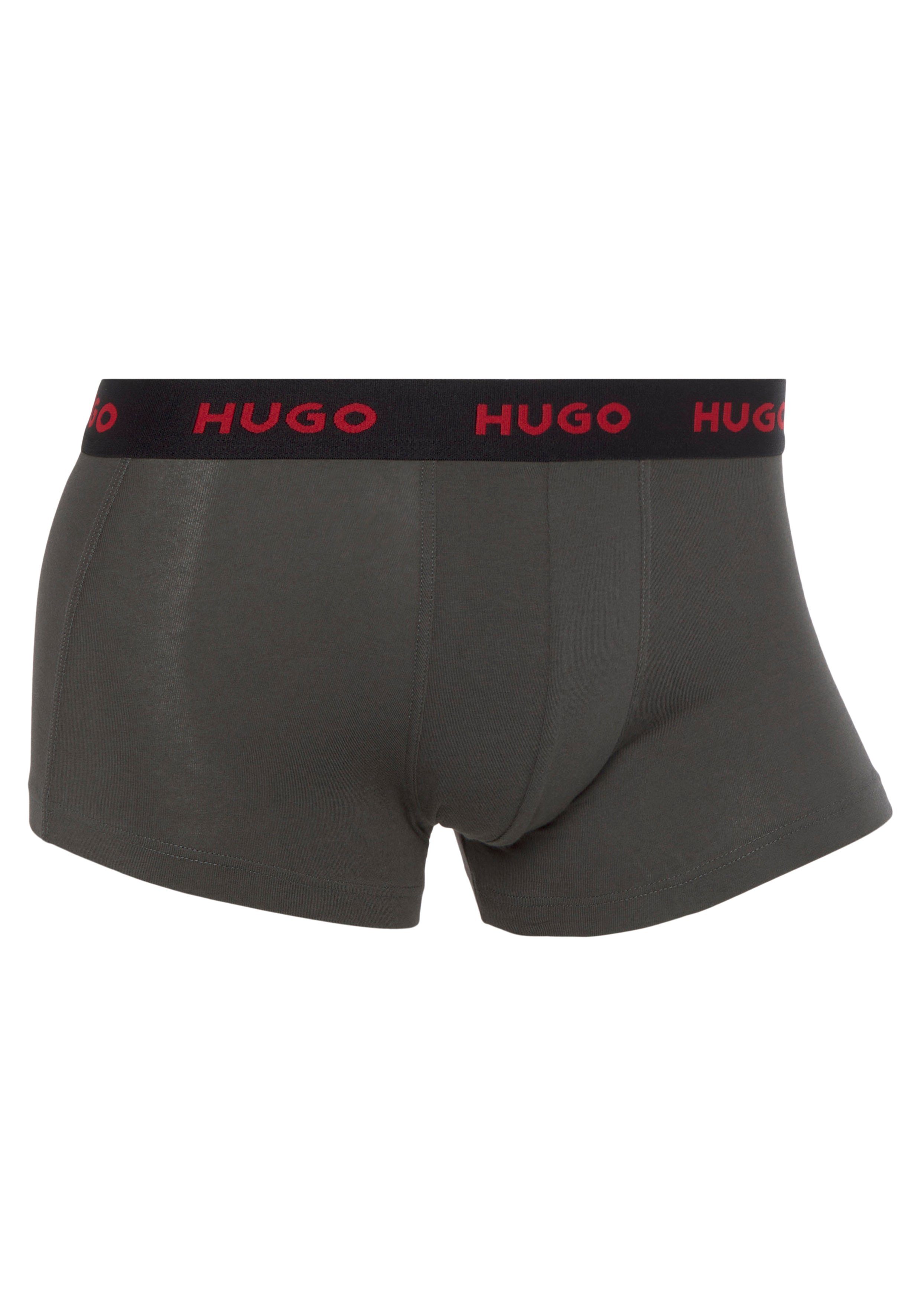 HUGO PACK TRUNK TRIPLET Logobund mit Pack) Trunk elastischem 3-St., (Packung, Dark-Green 3er