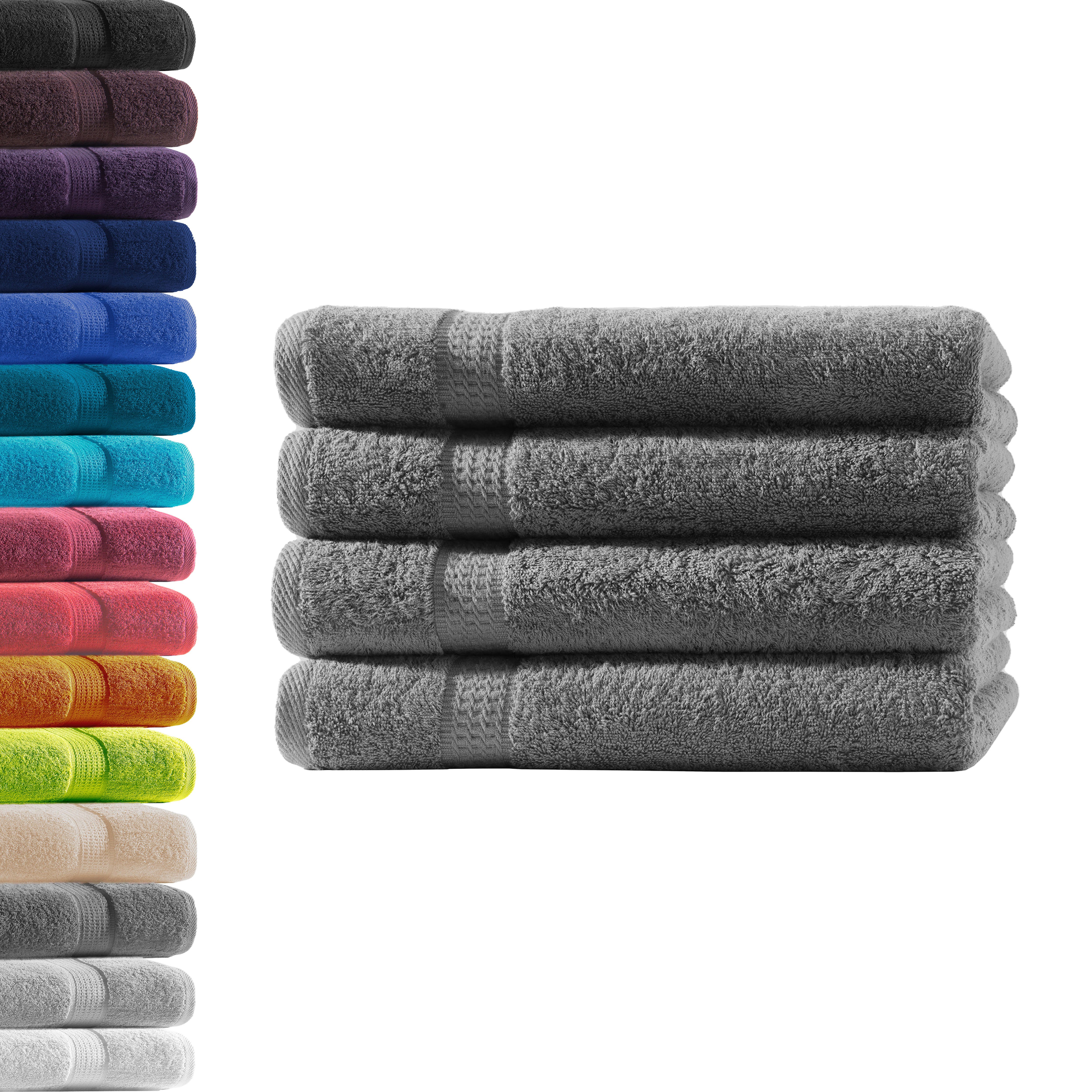 Hometex Premium Textiles Handtuch in Premium Qualität 500 g/m², Feinster Frottier-Stoff 100% Baumwolle, 4x Handtuch, weich, saugfähig, extra schwer & flauschig