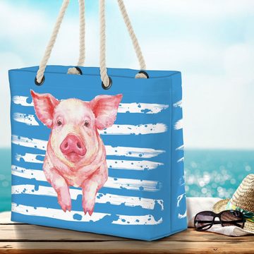 VOID Strandtasche (1-tlg), Schwein Ferkel Bauernhof Tier Babe pig