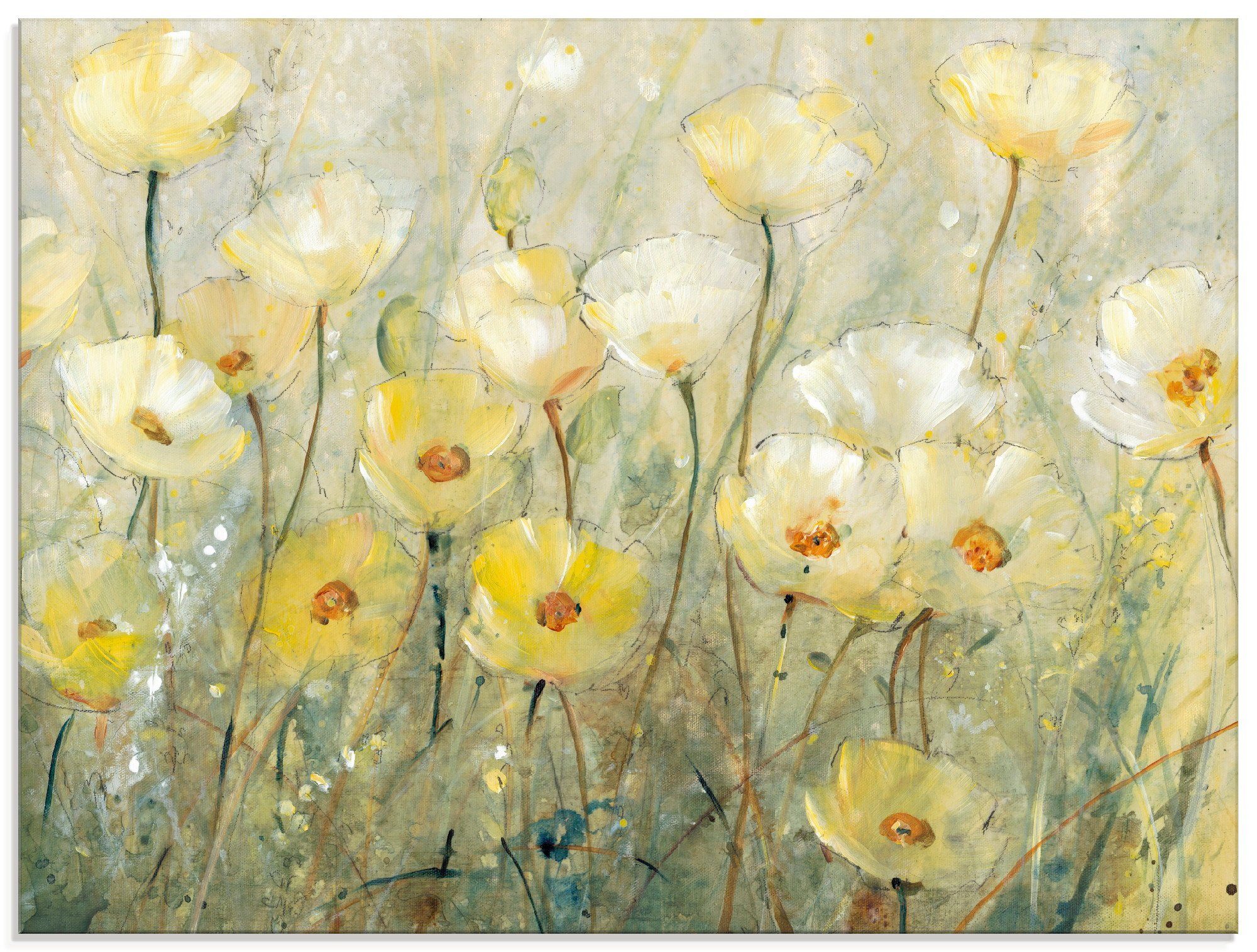 St), Größen Glasbild verschiedenen voller Sommer in (1 in II, Blumenwiese Artland Blüte
