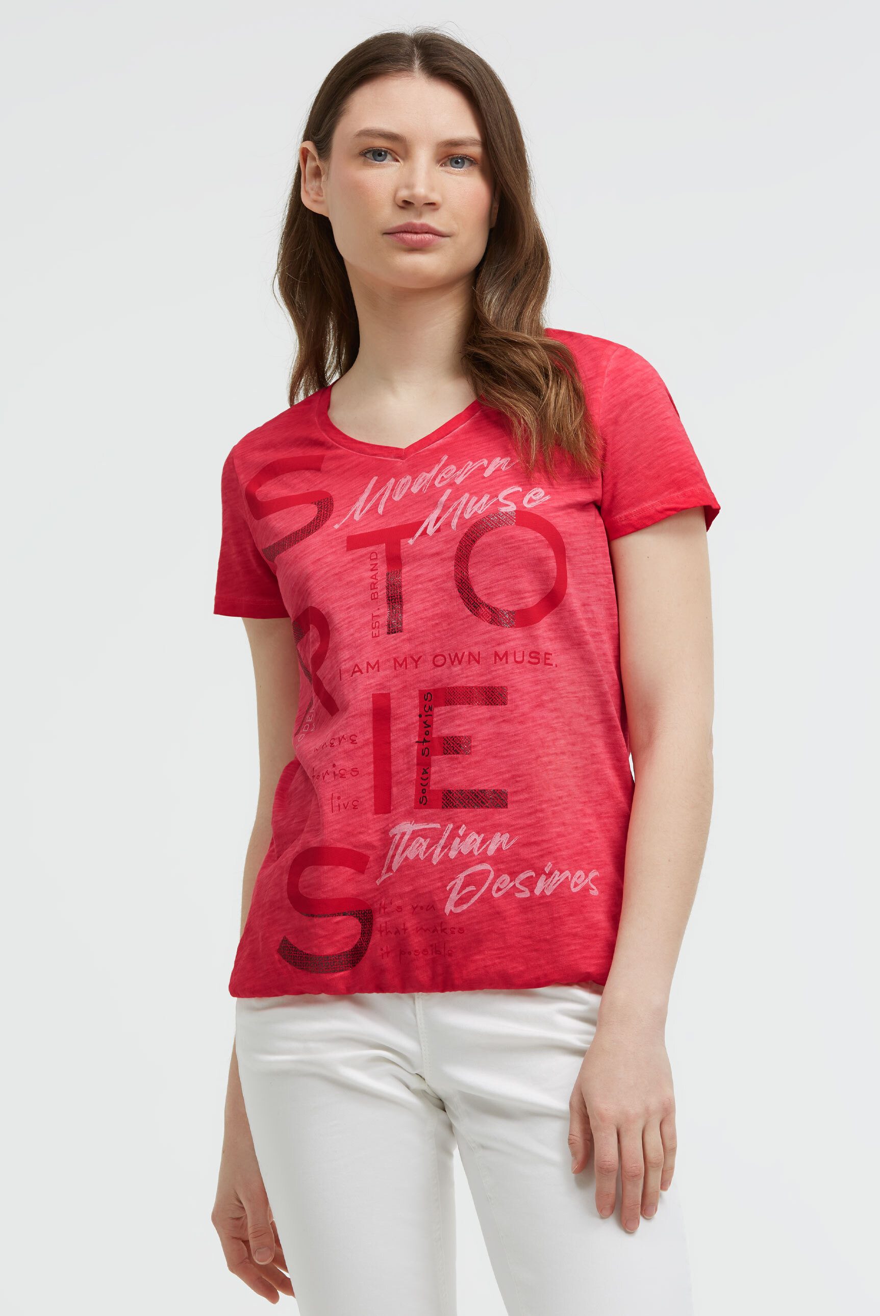 SOCCX V-Shirt aus Baumwolle