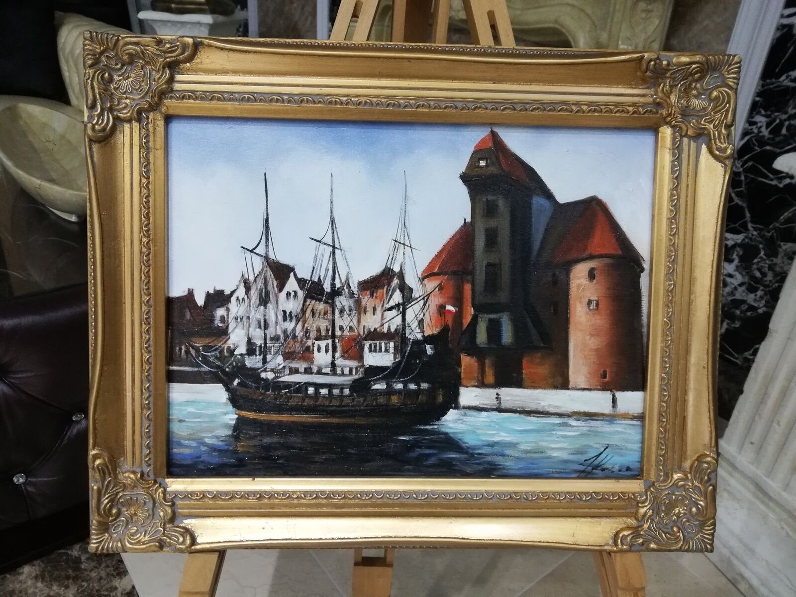 JVmoebel Gemälde Ölbild Bilder Gemälde Handarbeit Bild 40 * 50 cm Sofort lieferbar, Zeitgenössische Malerei