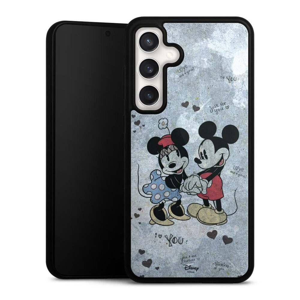 DeinDesign Handyhülle Disney Vintage Mickey&Minnie In Love, Samsung Galaxy S24 FE 5G Gallery Case Glas Hülle