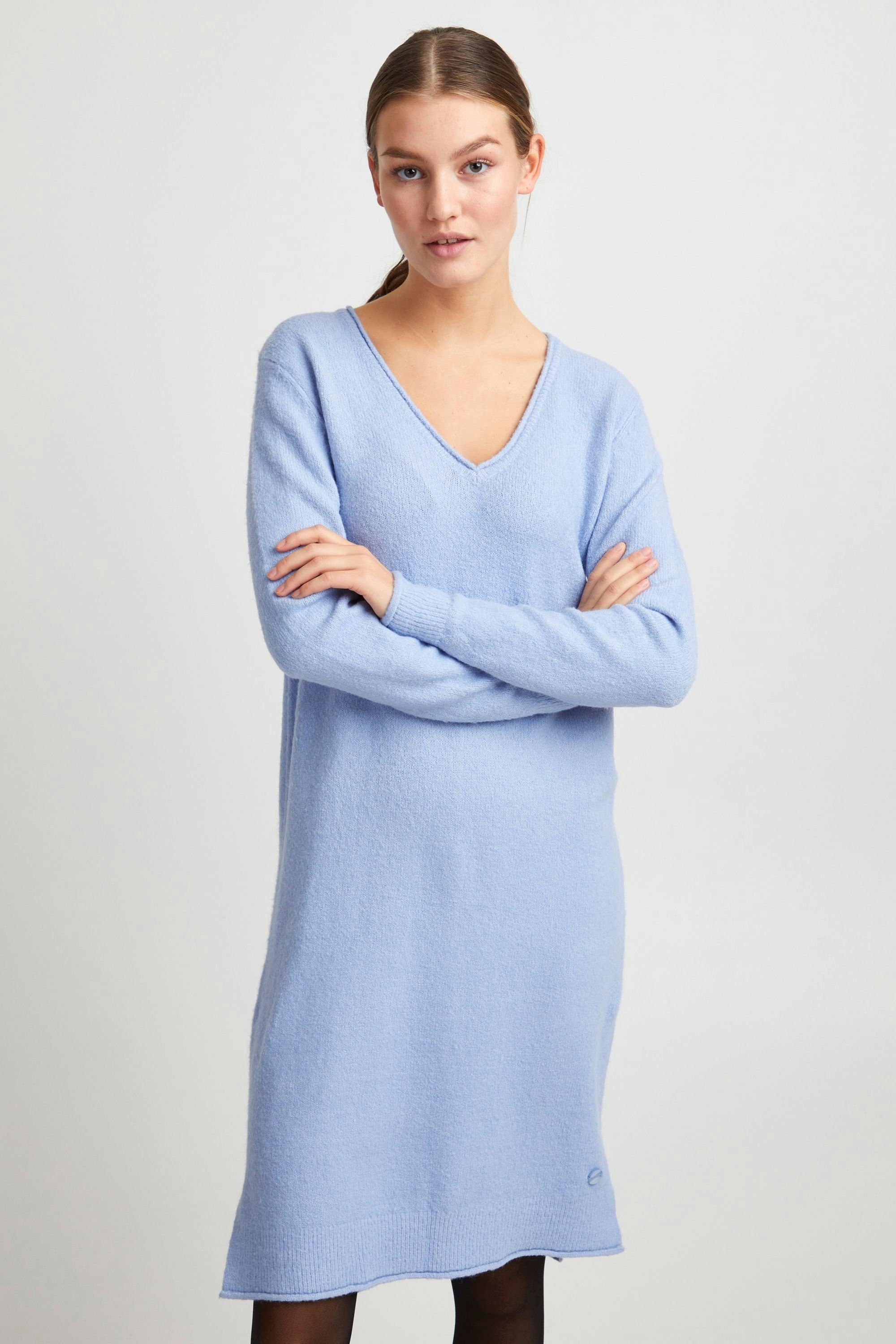 OXMO Strickkleid OXIda Brunnera Blue Melange (1639221)