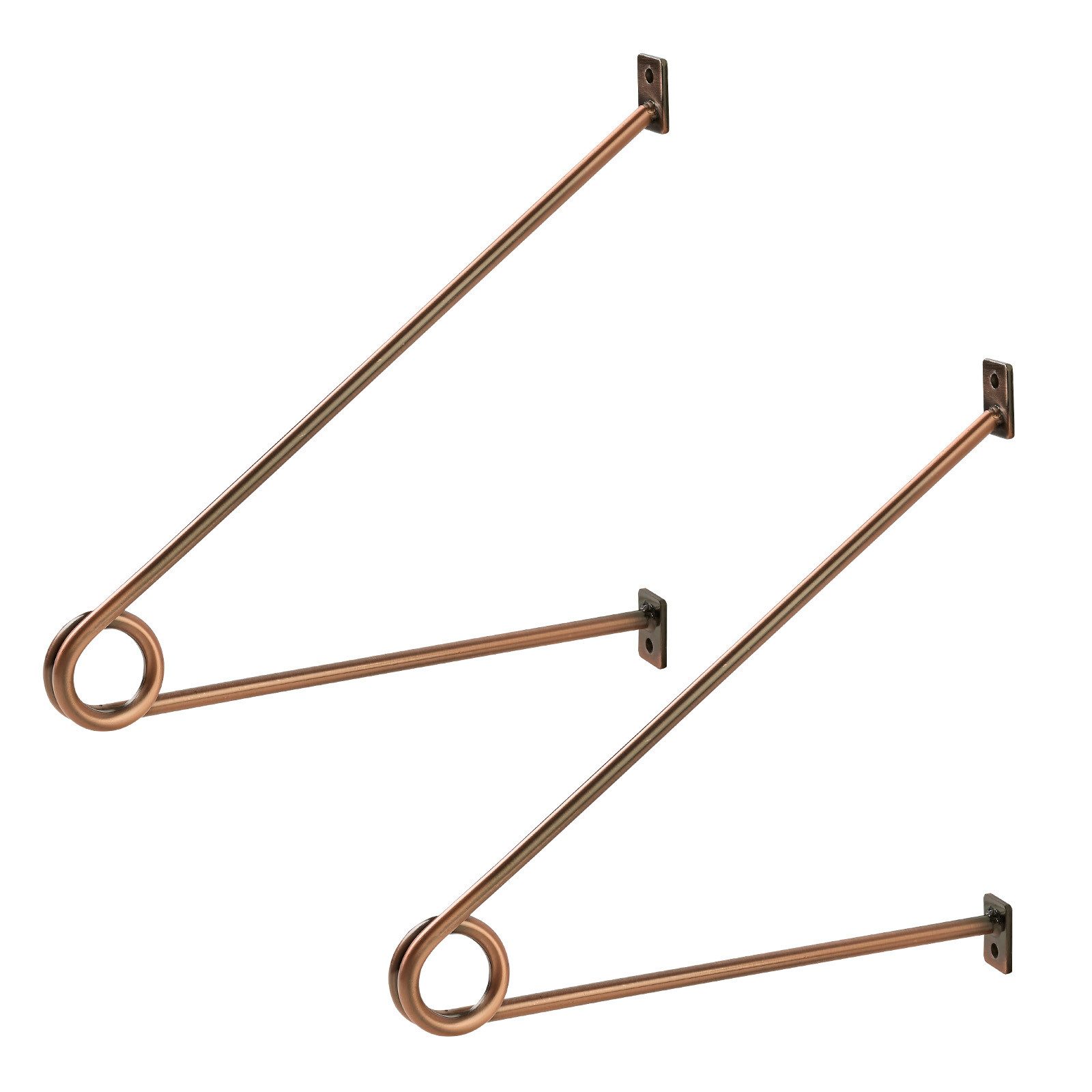 SO-TECH® Garderobe Rundstabhalterung 260 x 250 x 20 mm für Stangen bis Ø 30 mm (1 St), Antik Rosengold galvanisiert, für Garderobe & Küchenreling