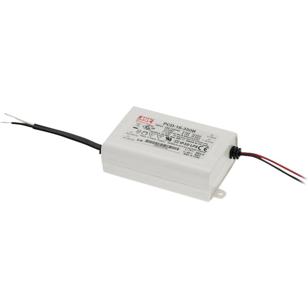 MW Mean Well PCD-16-350B LED-Treiber Konstantstrom 16 W 0.35 A 24 - 4 LED Trafo