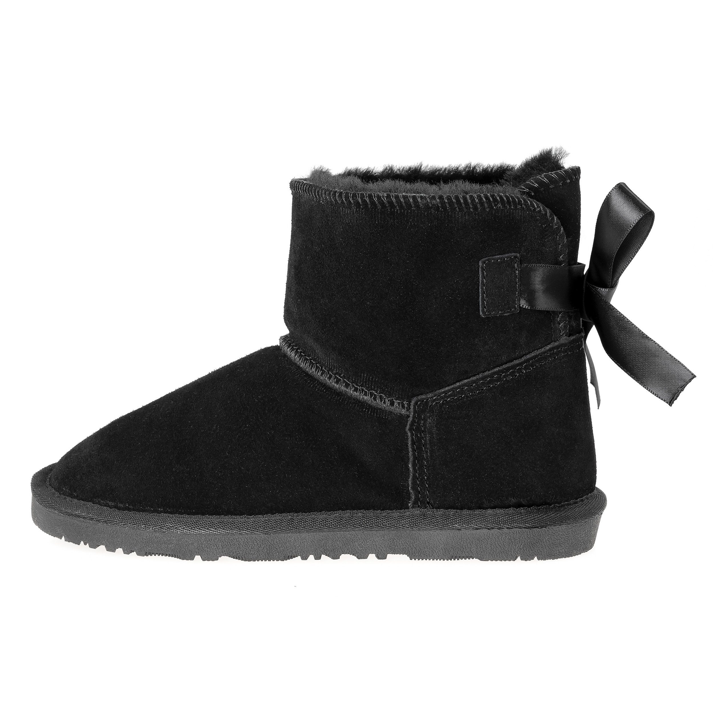 kamelshopping Mädchen Winterstiefel zum Schlupfen Winterboots moderner Winterschuh für Mädchen Lammfell gefüttert