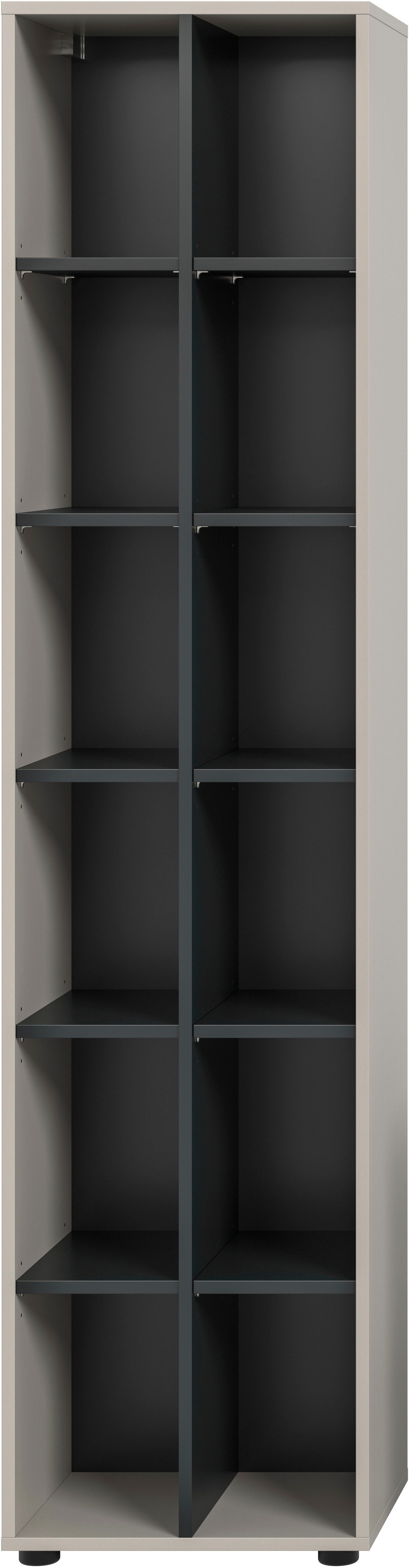 Home affaire Standregal ADIO, Höhe 192 cm, 12 Fächer, 10 höhenverstellbare Einlegeböden, 1-tlg., Regal, Stauraumregal, Wohnzimmerregal, Bücherregal, Wandregal