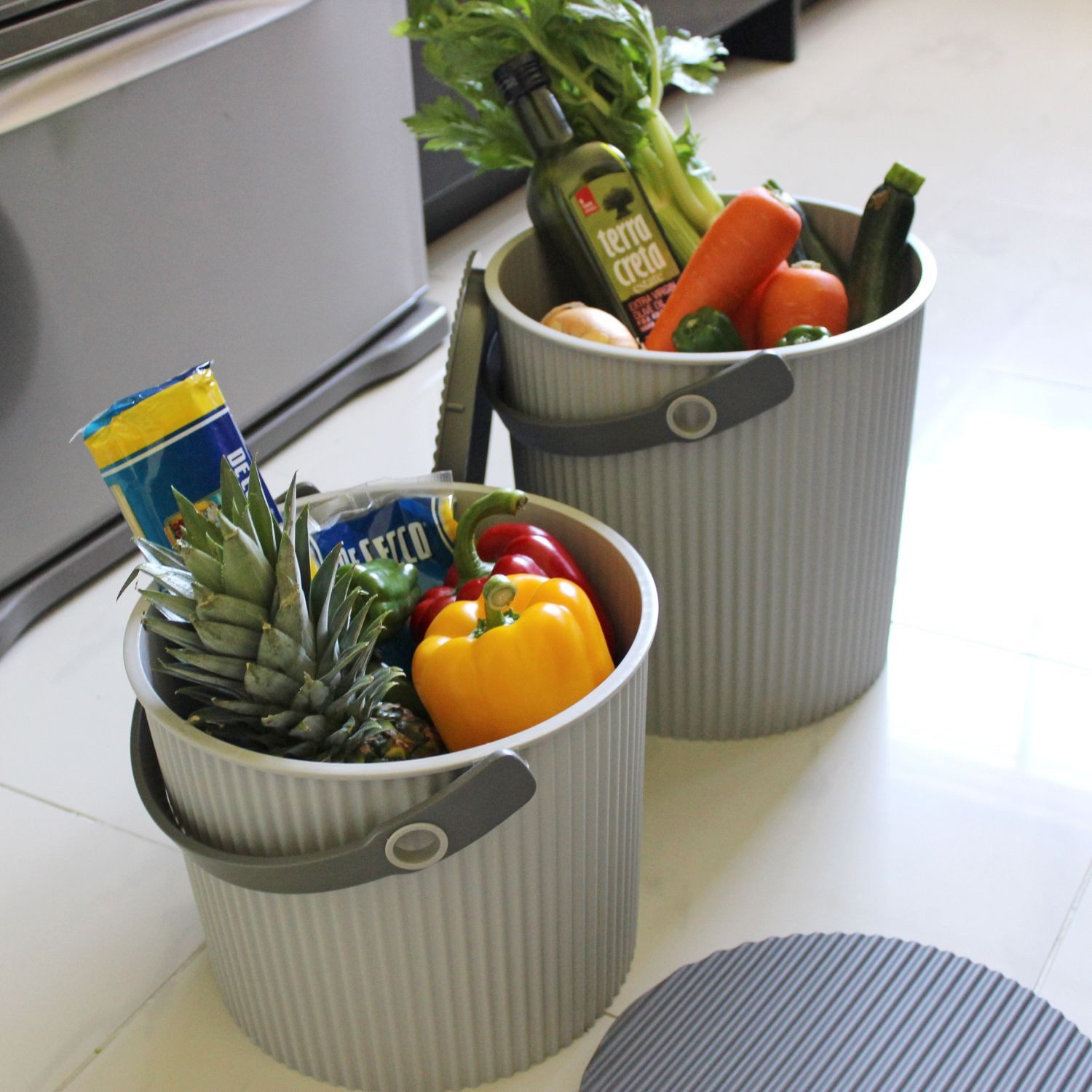 Hachiman Aufbewahrungsbox Hachiman Omnioutil Mini-Eimer Naturaluxe Grau 4 l