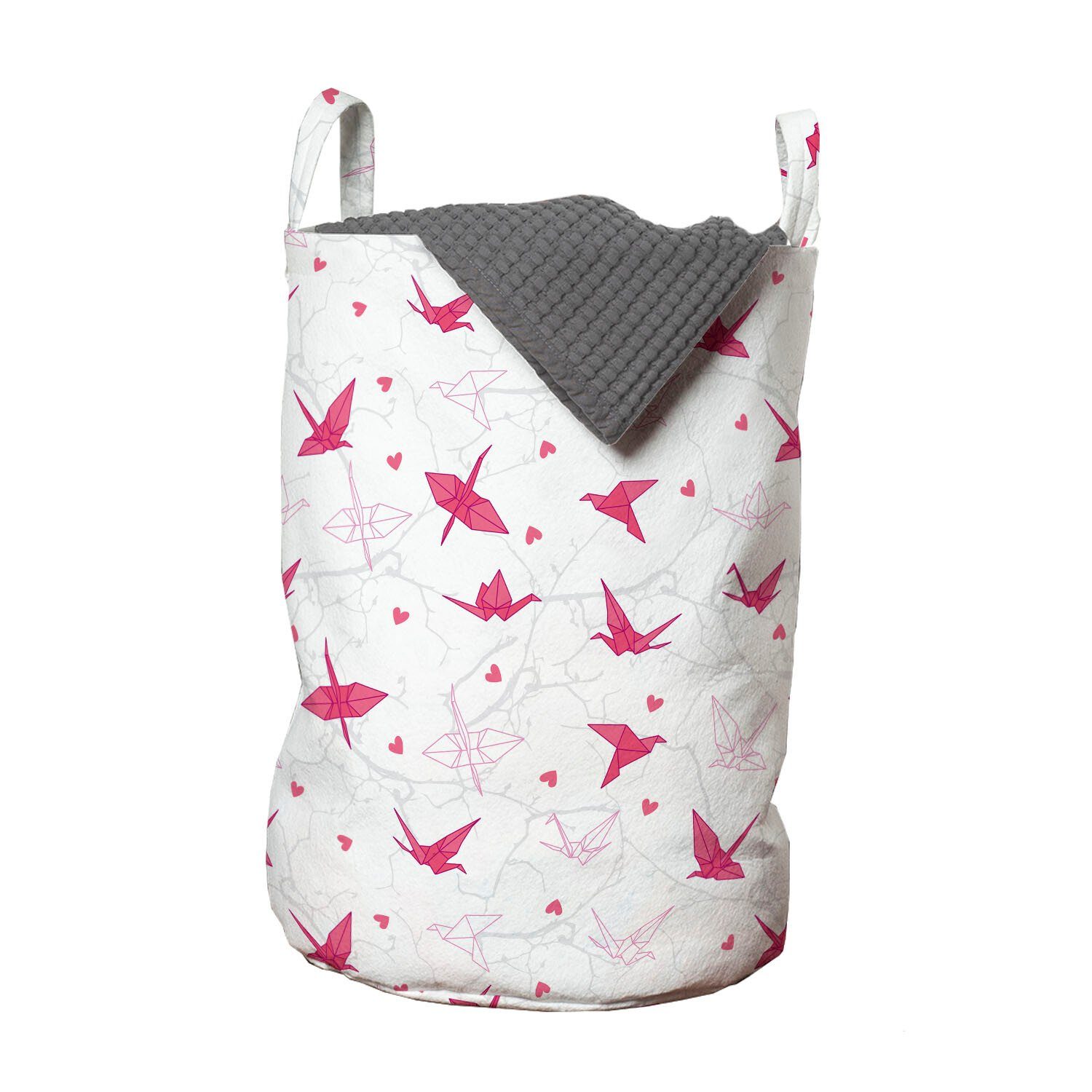 Abakuhaus Wäschesäckchen Wäschekorb mit Liebe Kordelzugverschluss Griffen mit Origami für Cranes Herzen Waschsalons