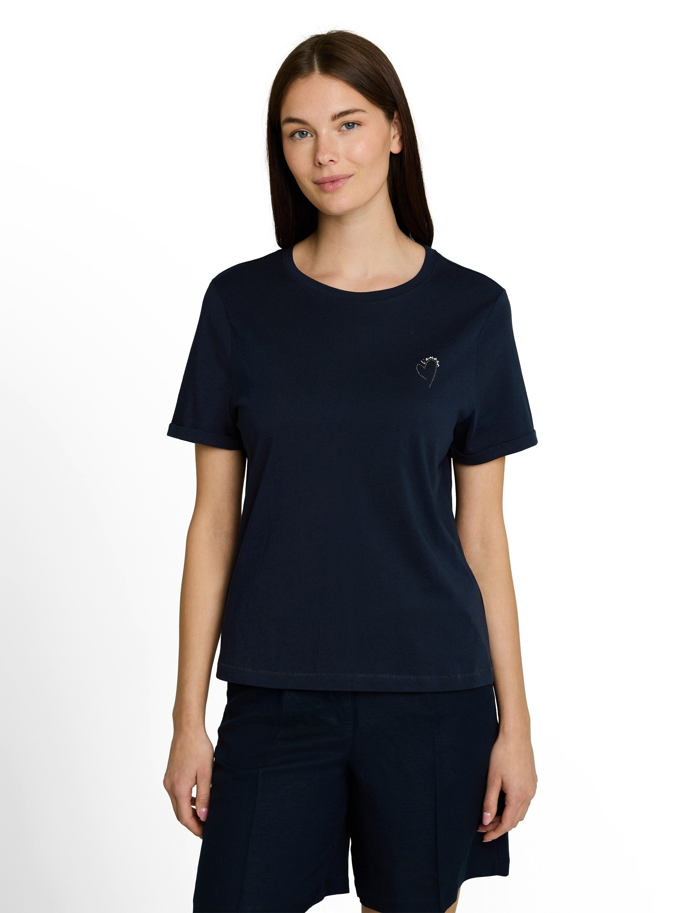 TOM TAILOR Kurzarmshirt Sommershirt mit kleinem Statement-Print