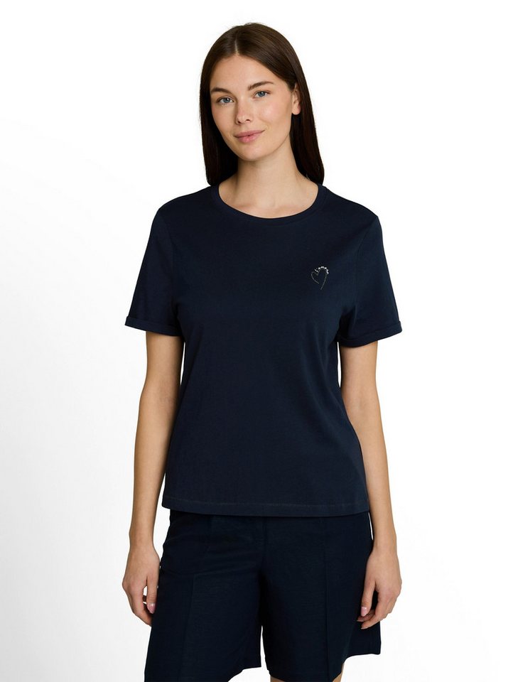 TOM TAILOR Kurzarmshirt Sommershirt mit kleinem Statement-Print
