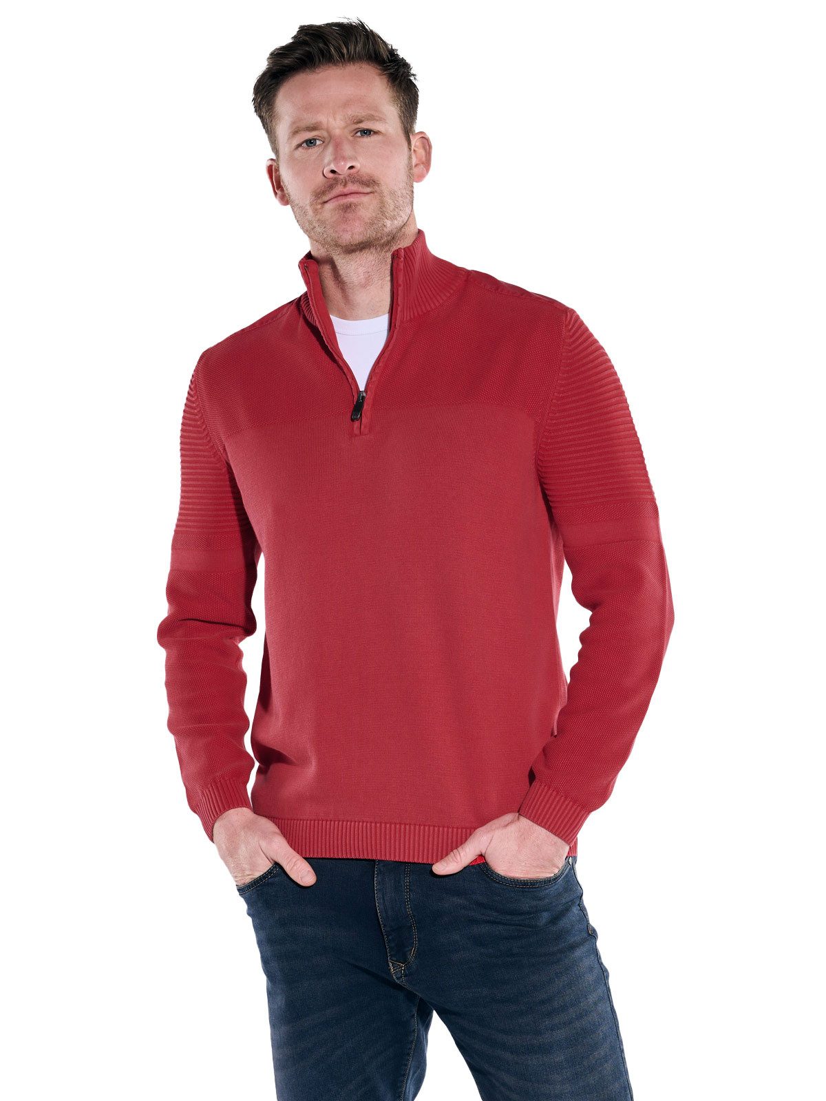 Engbers Stehkragenpullover Pullover mit Troyerkragen