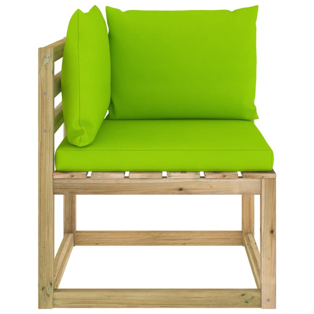 Garten-ecksofa Mit Kissen Grün Imprägniertes Kiefernholz günstig online kaufen
