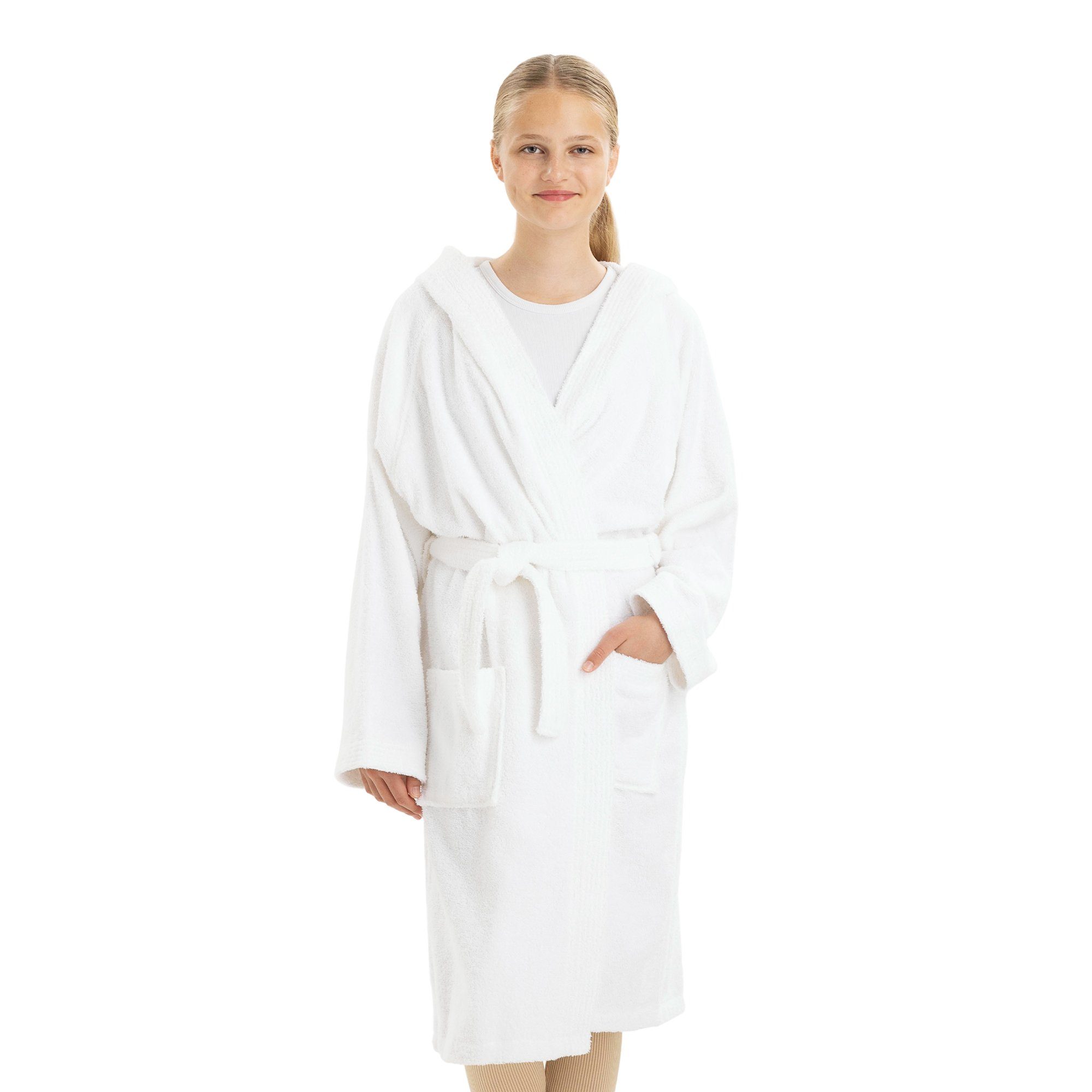 HOMELEVEL Bademantel Bademantel für Kinder aus Frottee Baumwolle - Morgenmantel Kinder, Baumwolle, Kinderbademantel Junge Mädchen kuschelig flauschig - Bathrobe Kids
