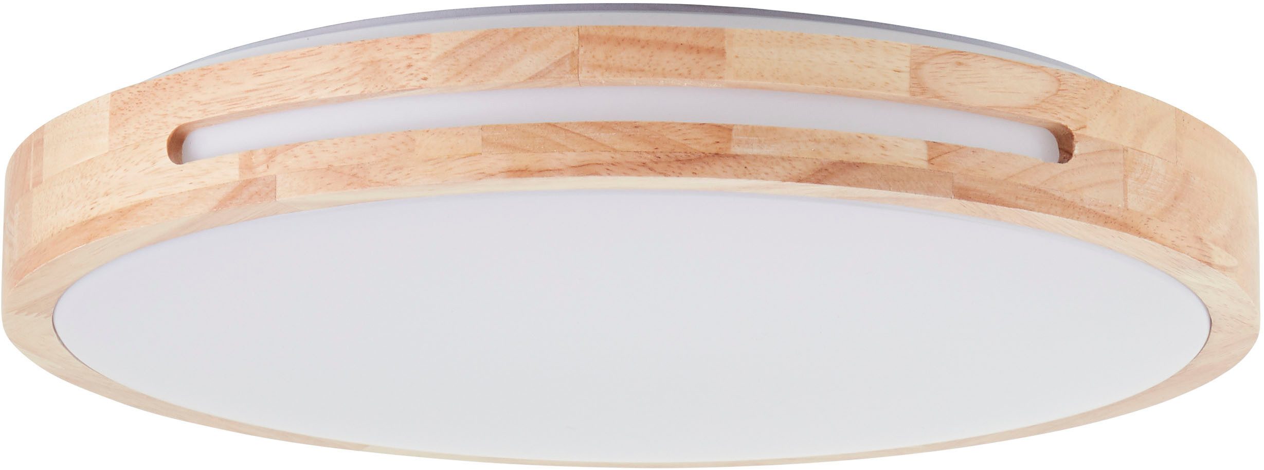 Brilliant LED Deckenleuchte Woodbury, mehrere Helligkeitsstufen, LED fest integriert, Warmweiß, Mit Holzrahmen, Ø 39 cm, 2100 lm, 2700 K, …