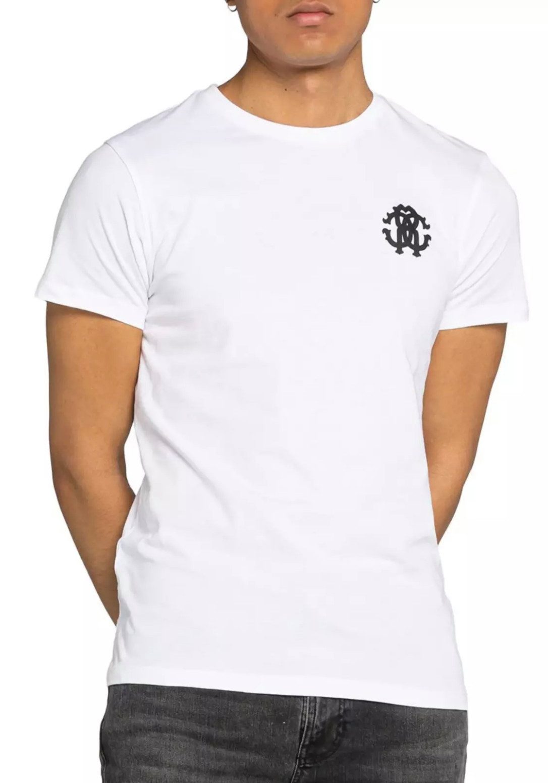 roberto cavalli T-Shirt Firenze Tiger Logo Print Slim Fit RC-Monogramm und Tiger-Print auf der Brust