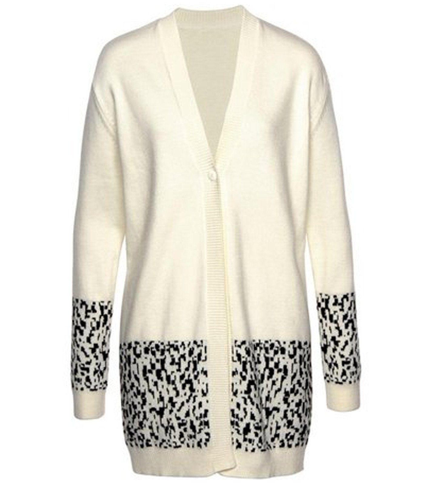 Aniston by BAUR Langjacke »Aniston Strick-Jacke moderner Damen Cardigan mit  Jacquard-Muster Jäckchen Weiß« online kaufen | OTTO