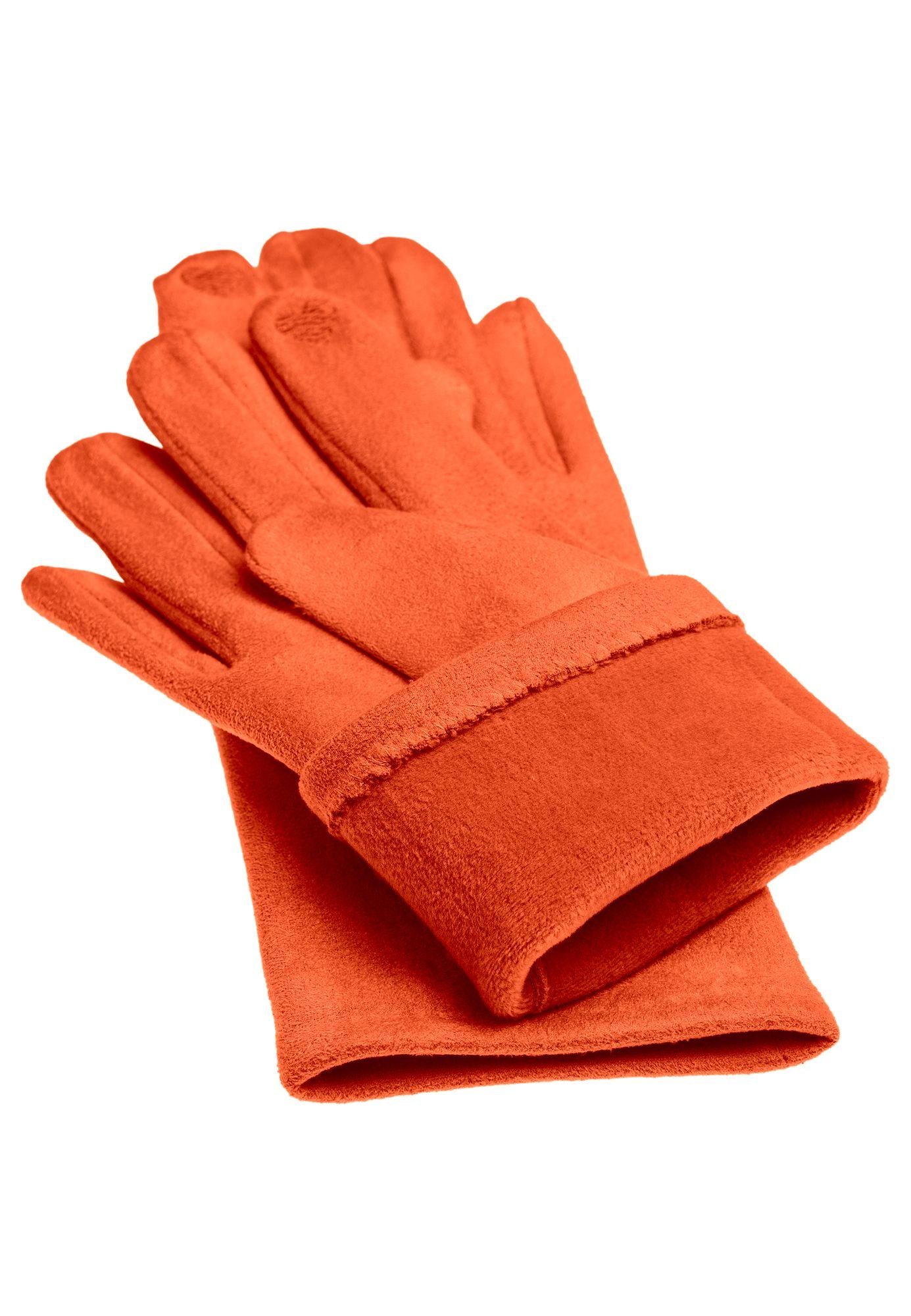 Caspar Strickhandschuhe GLV013 klassisch Winter (orange) Handschuhe uni elegante Damen rost