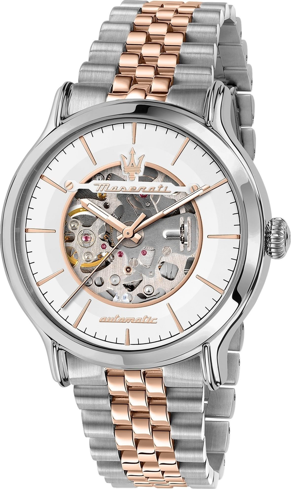 MASERATI Quarzuhr Maserati Herrenuhr Epoca Auto, (Analoguhr), Herrenuhr rund, groß (ca. 42mm) Edelstahlarmband, Made-In Italy