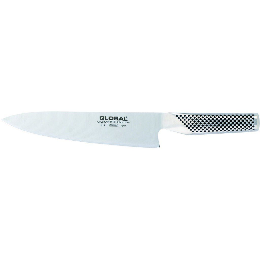GLOBAL Messer-Set Starter Set Kochmesser + Handschleifer schwarz (Spar-Set, 2-tlg)