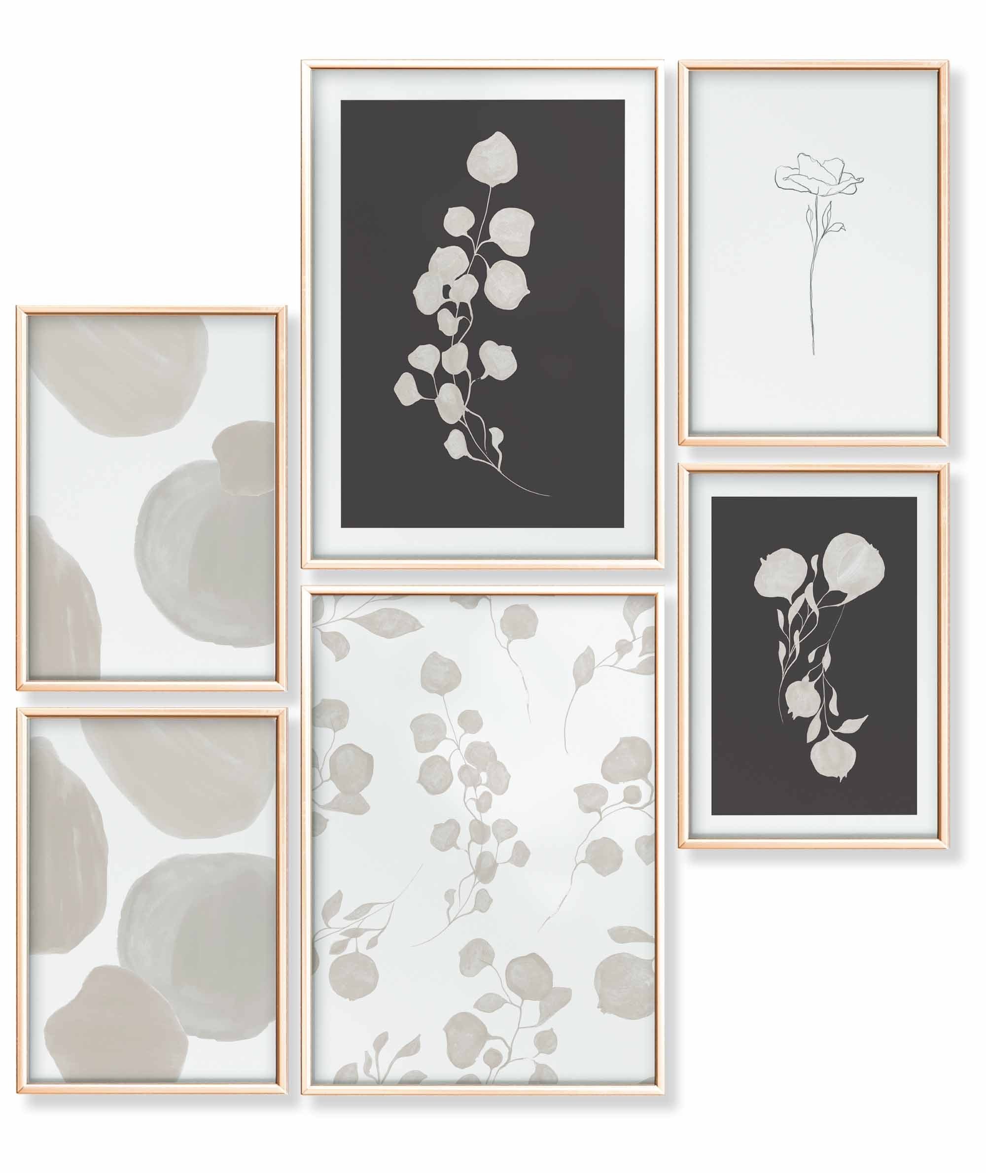 Poster Set als Wohnzimmer Deko, Bilder DINA3 & DINA4, Atelier Bontanique