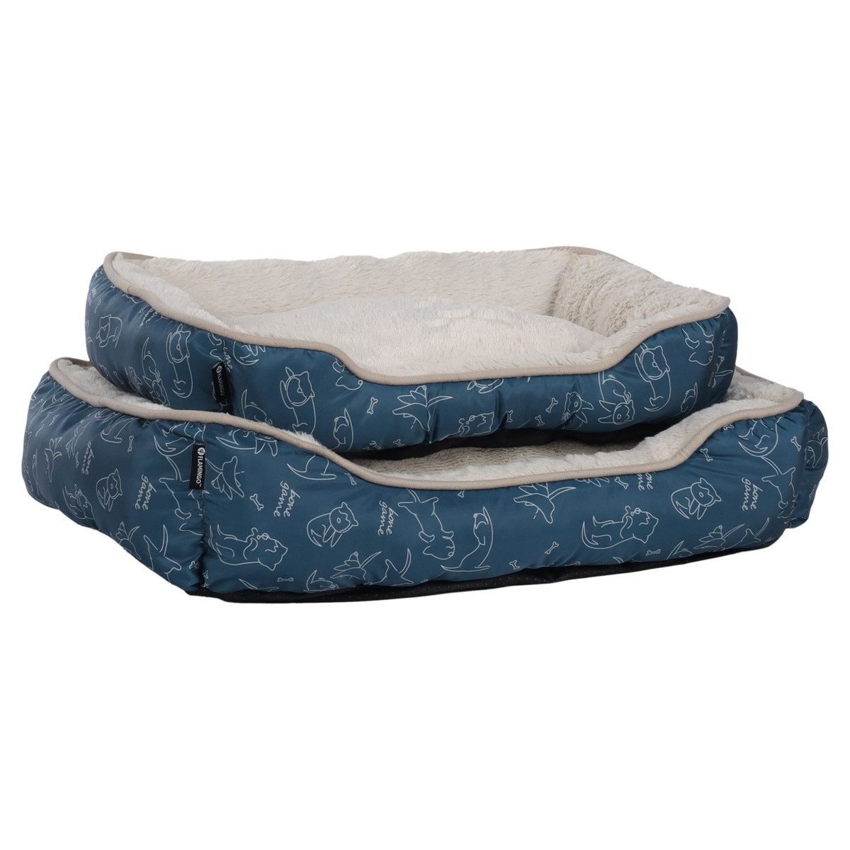 Flamingo Tierbett Hundebett Lilly rechteckig blau