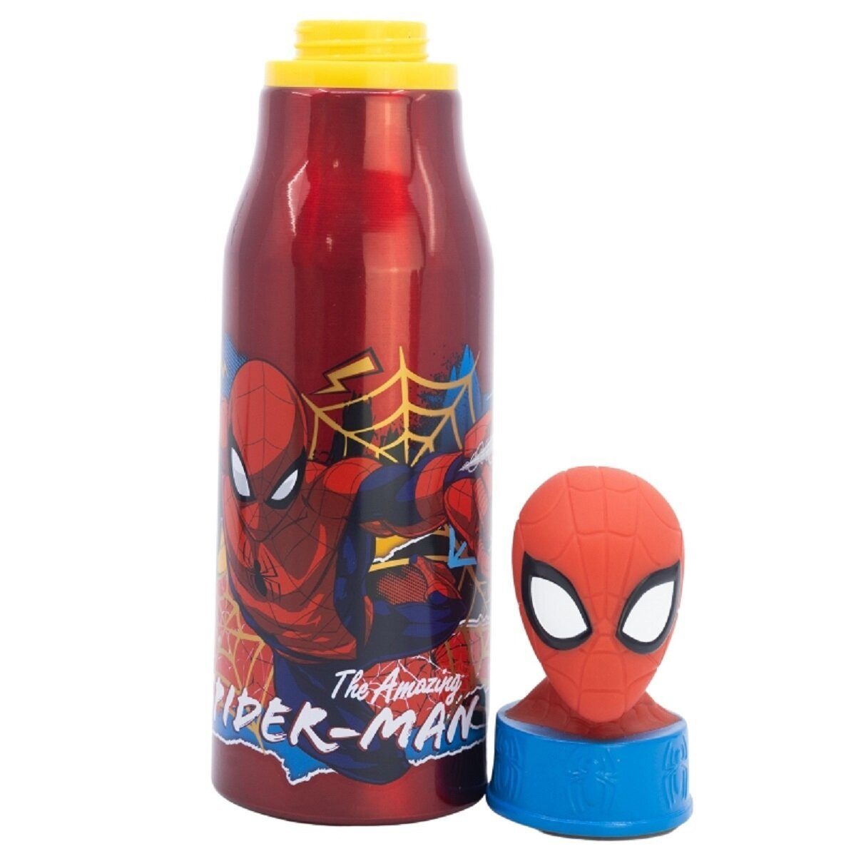 MARVEL Trinkflasche Spiderman Trinkflasche Aluminium, 690ml, mit Sicherheitsverschluss