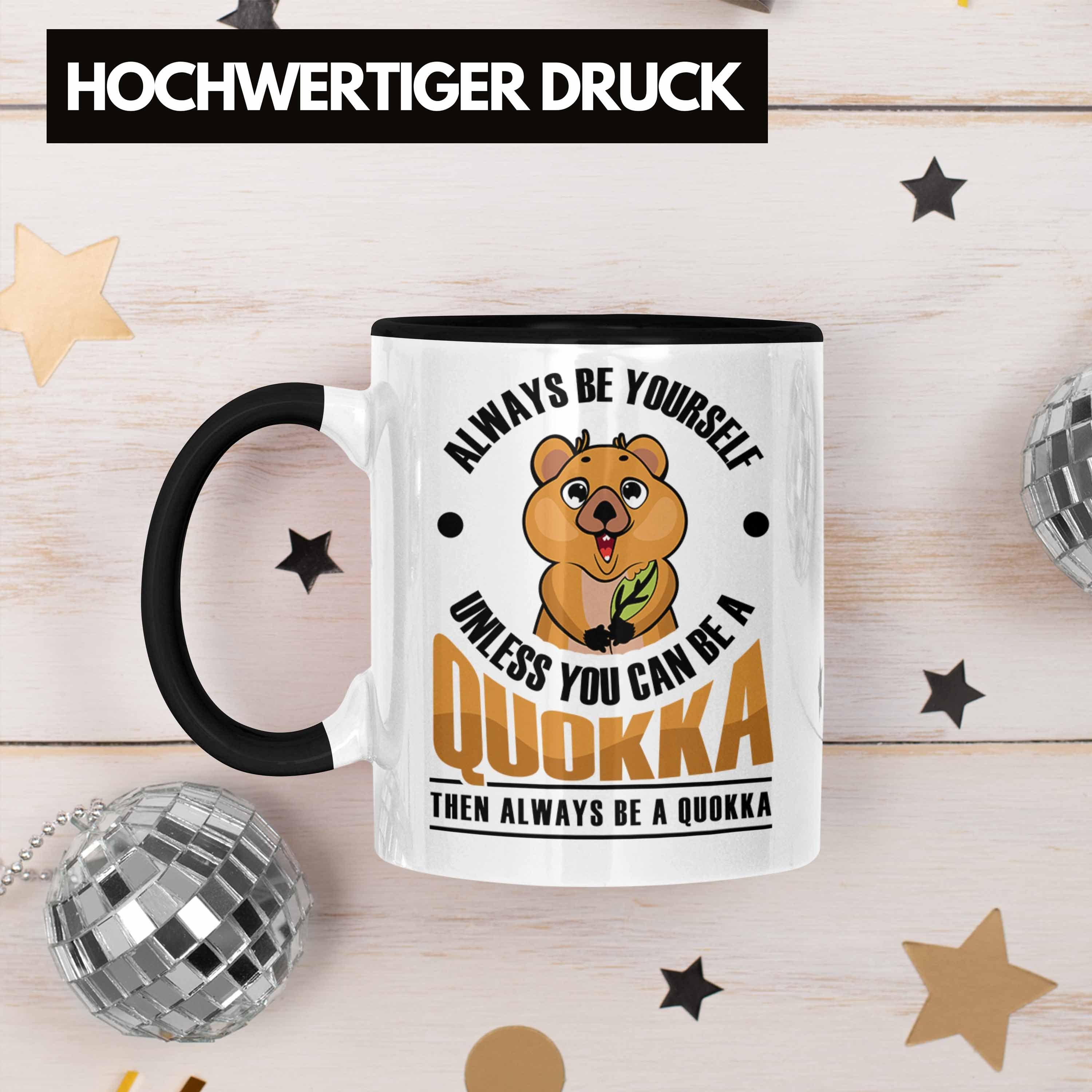 Geschenk Tasse Quokka für Tasse Trendation Lustige Schwarz Liebhaber Quokka-Motiv