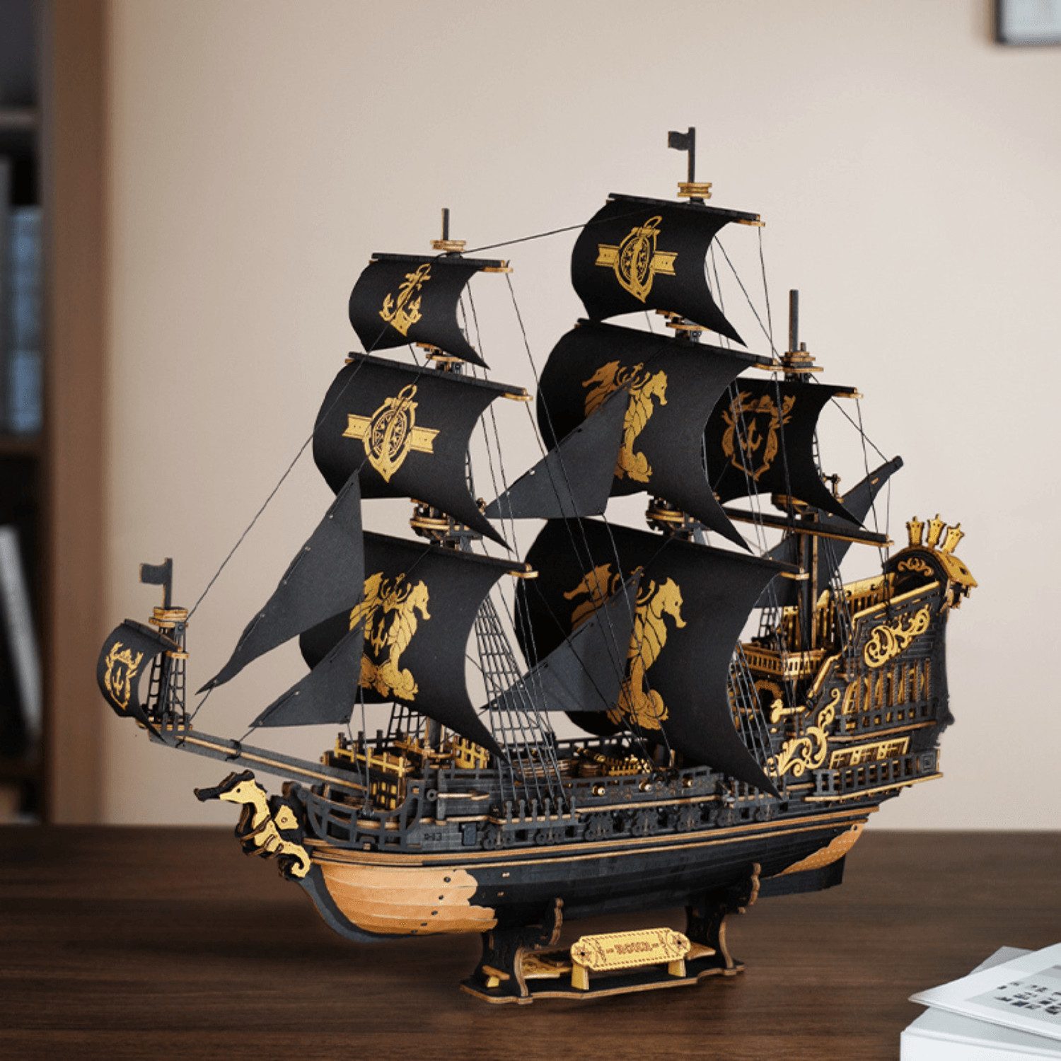 Robotime 3D-Puzzle Robotime The Seahorse Barque Piratenschiff 3D Puzzle, 60 günstig online kaufen
