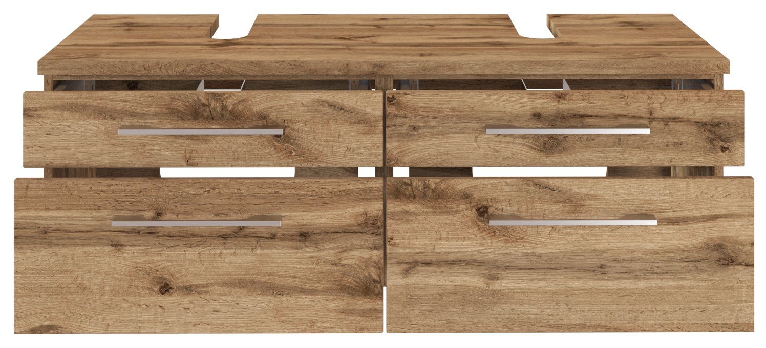 HELD MÖBEL Unterschrank Unterbeckenschrank Davos 120 cm Wotaneiche/Wotaneiche
