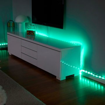 Northpoint LED-Streifen 5m 180 LEDs RGB-Warmweißes Licht kürzbar mit Fernbedienung 800 lm