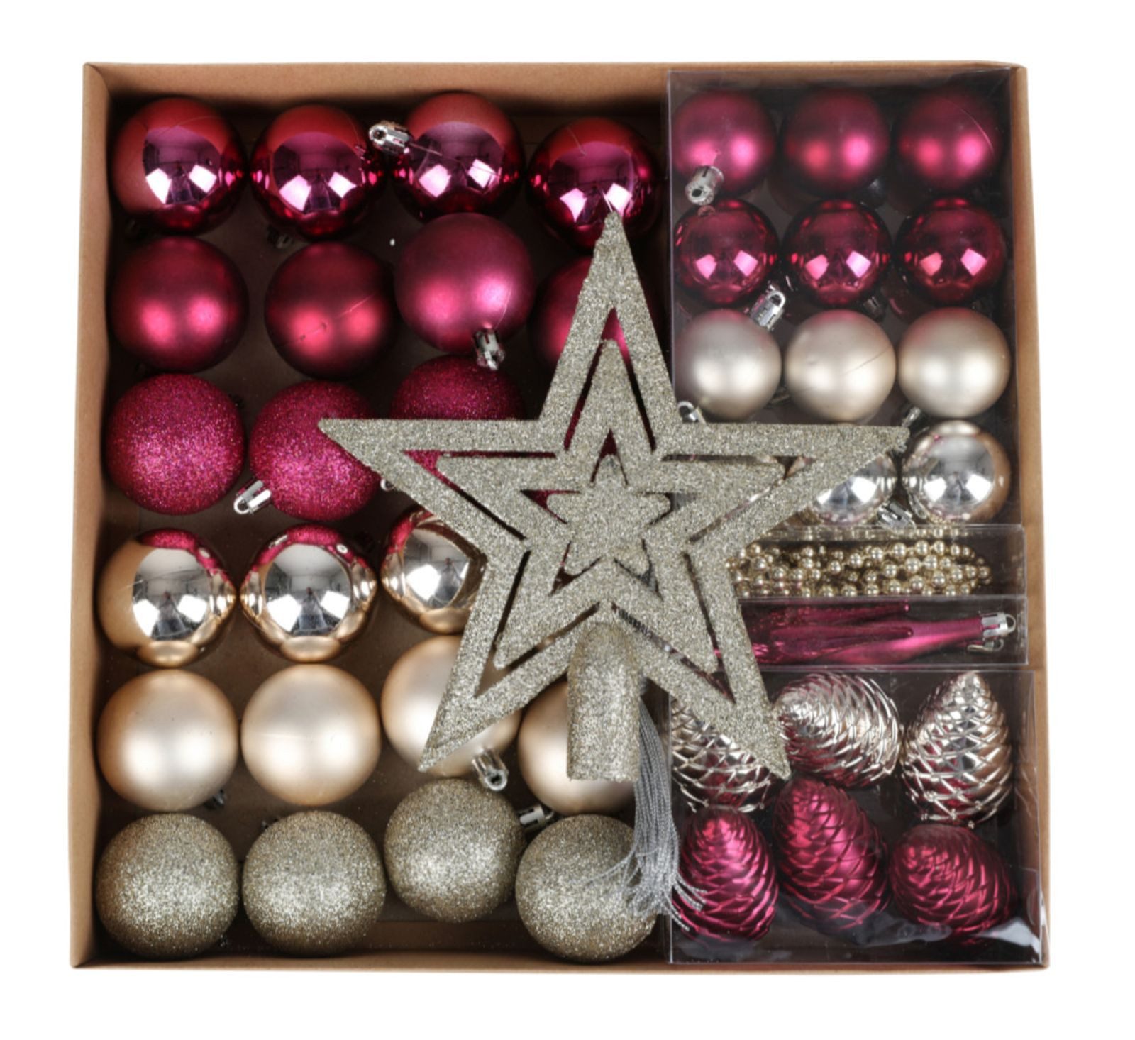 BURI Weihnachtsbaumkugel Weihnachtsbaumschmuck 50tlg. Christbaumschmuck Weihnachtsbaumkugeln (50 St)