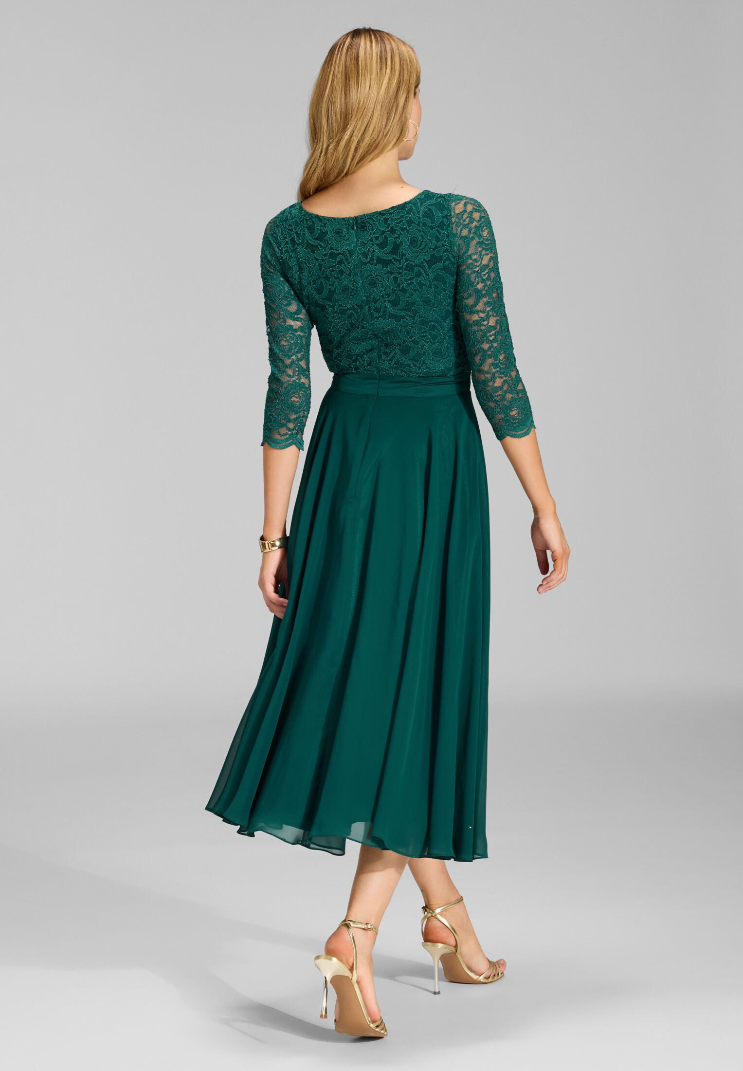 SWING Abendkleid Taillierter Schnitt mit ausgestelltem Rockteil