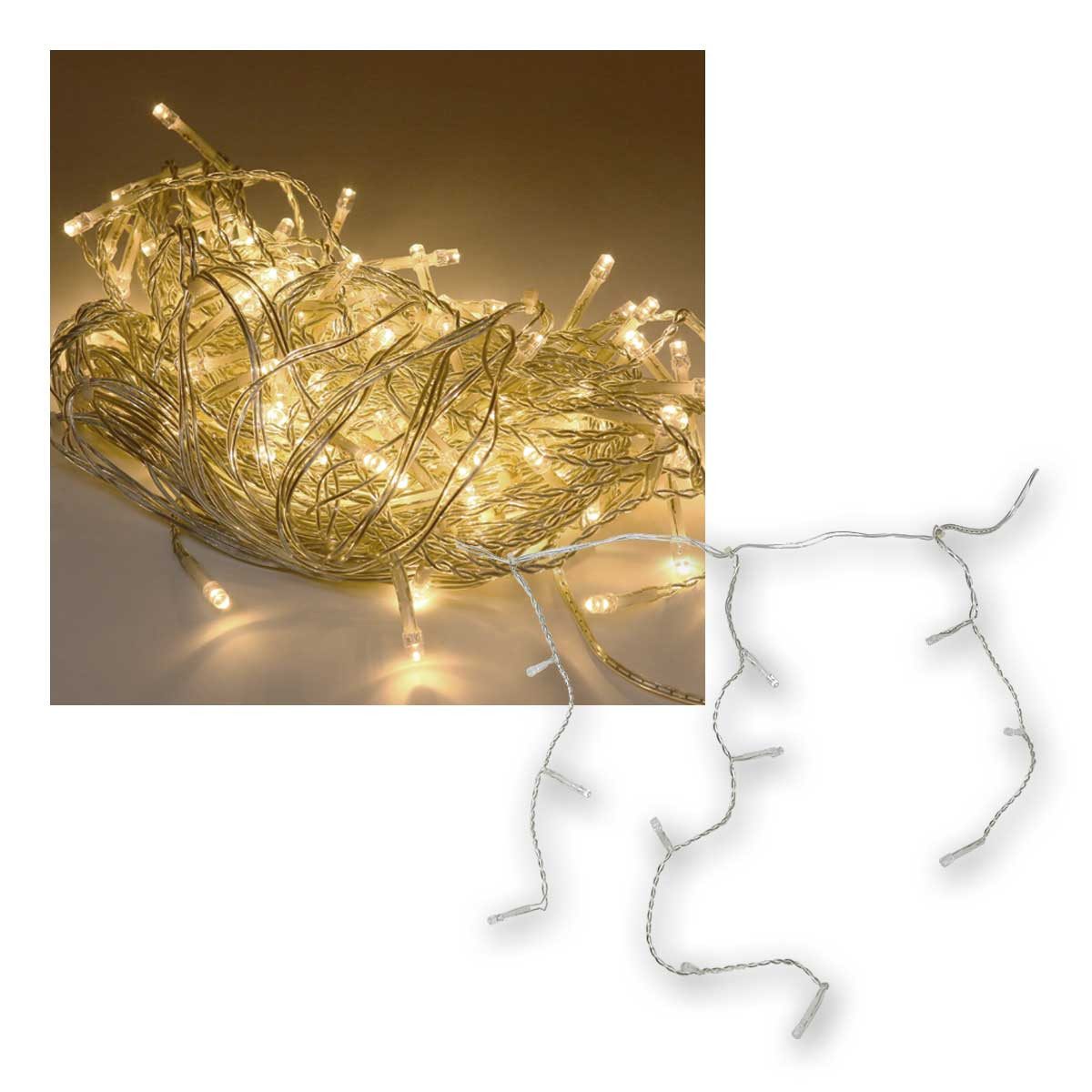 EGB LED-Lichterkette Eisregen Lichterkette 140 LEDs warmweiß, IP44