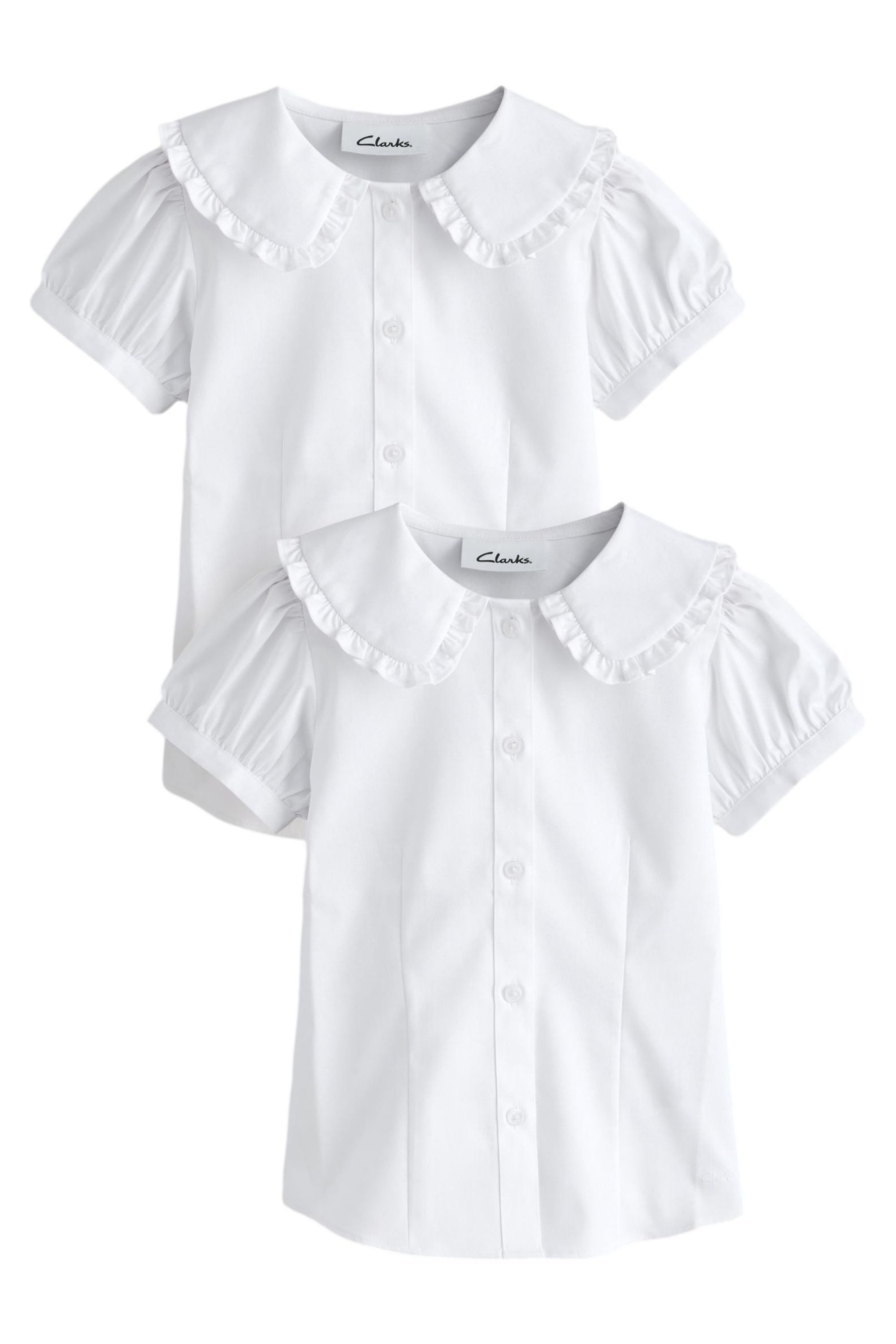 Clarks Hemdbluse 2er-Pack Clarks Kurzarmhemden mit Kragen (2-tlg)